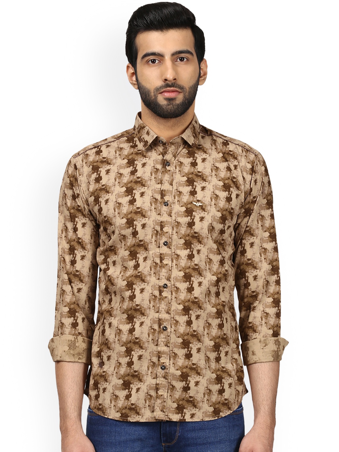 

Park Avenue Men Brown Slim Fit Printed Casual Shirt