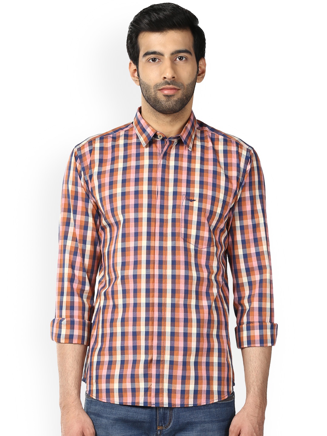 

Park Avenue Men Multicoloured Slim Fit Checked Casual Shirt, Multi