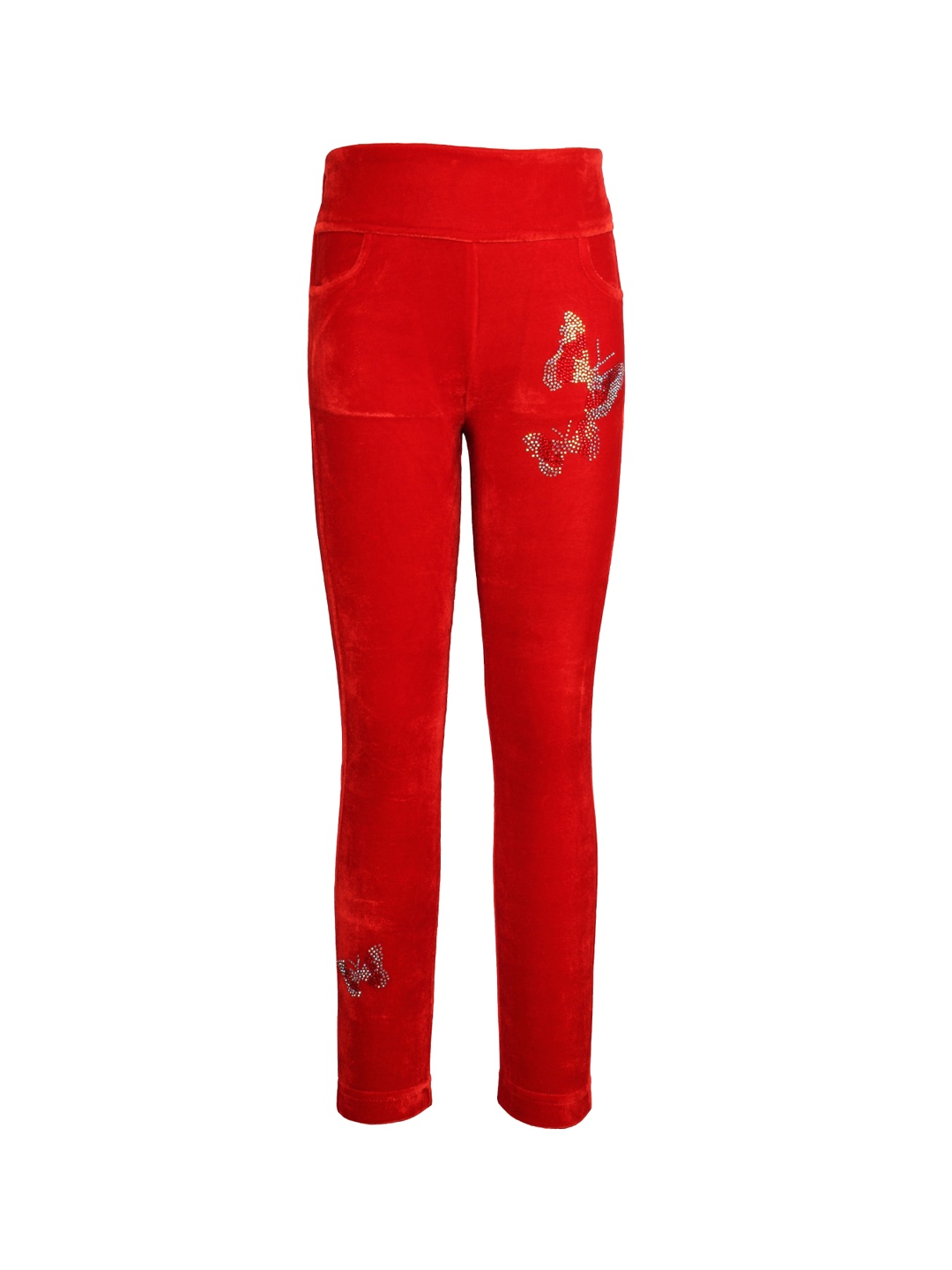 

CUTECUMBER Girls Red Ankle-Length Leggings