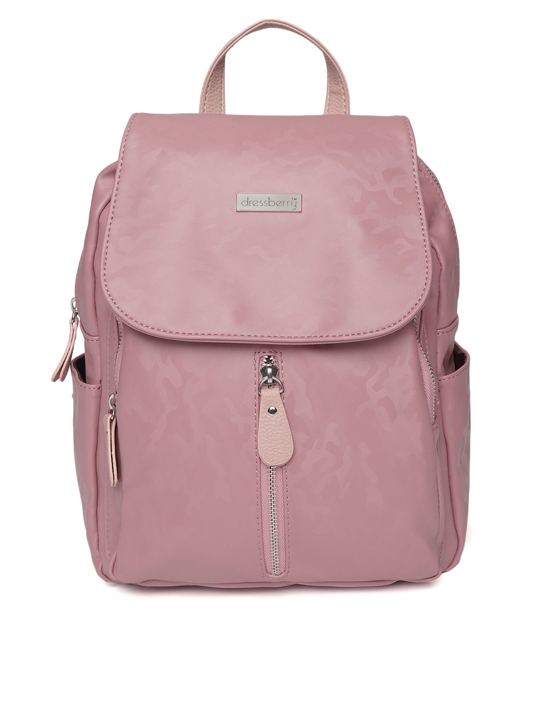 

DressBerry Women Pink Camouflage Textured Backpack