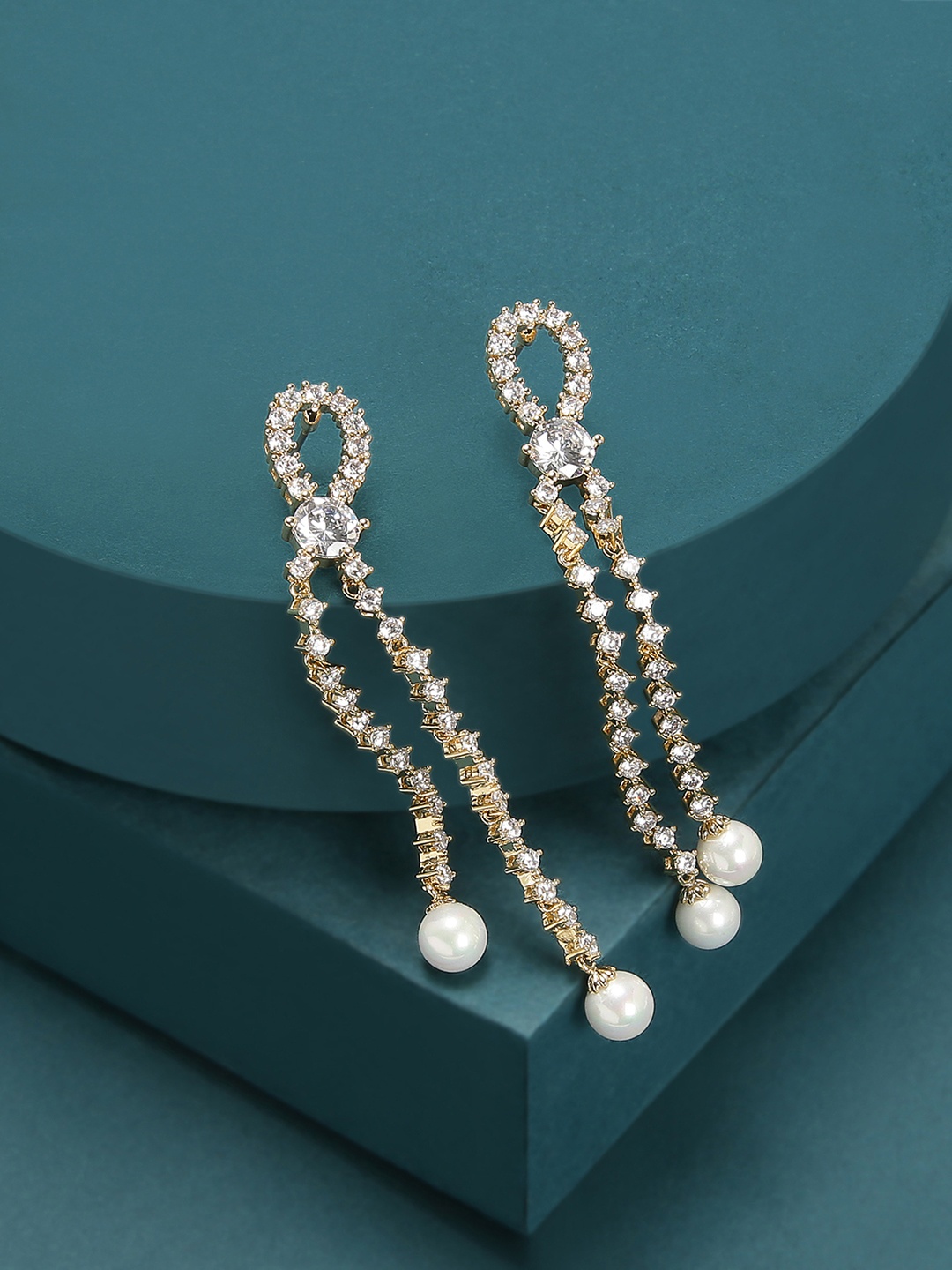 

Amavi Gold-Toned Stacey Knot Pearl Drop Earrings