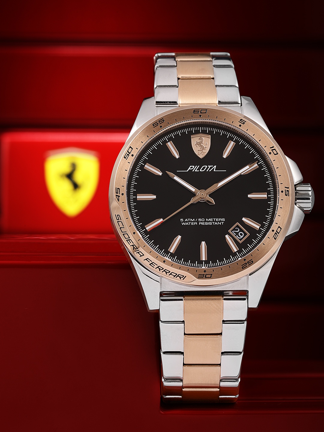 

SCUDERIA FERRARI Pilota Men Black Analogue Watch 0830528