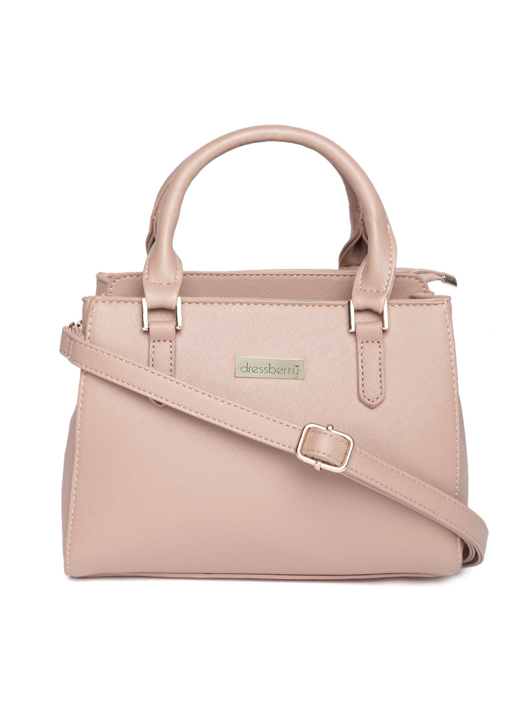 

DressBerry Beige Solid Handheld Bag
