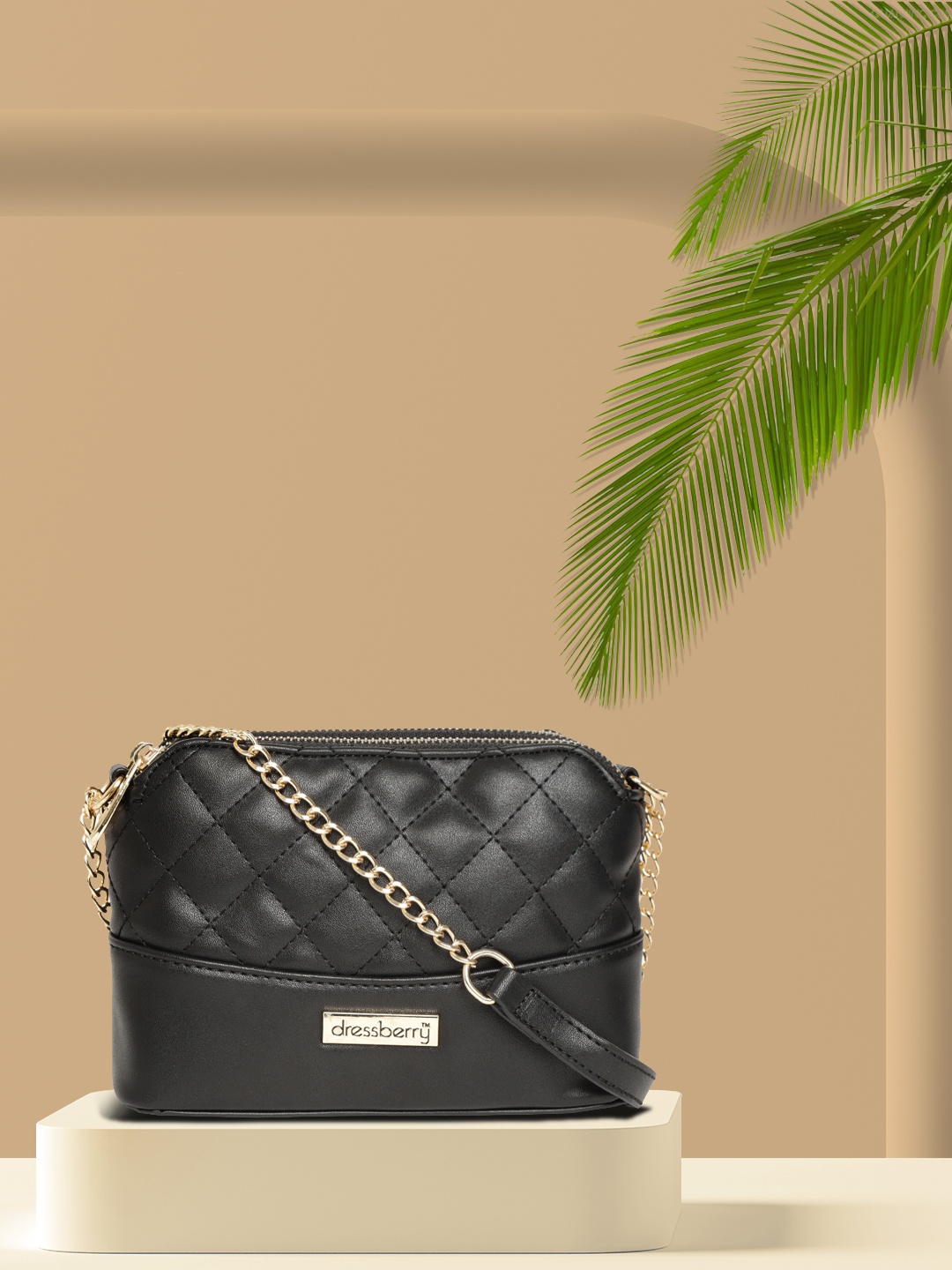 

DressBerry Black Quilted Sling Bag