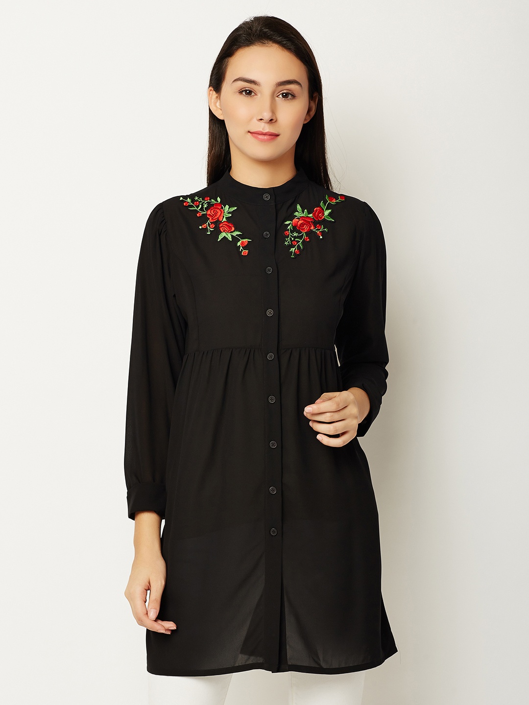 

Miss Chase Women Black Embroidered Kurti
