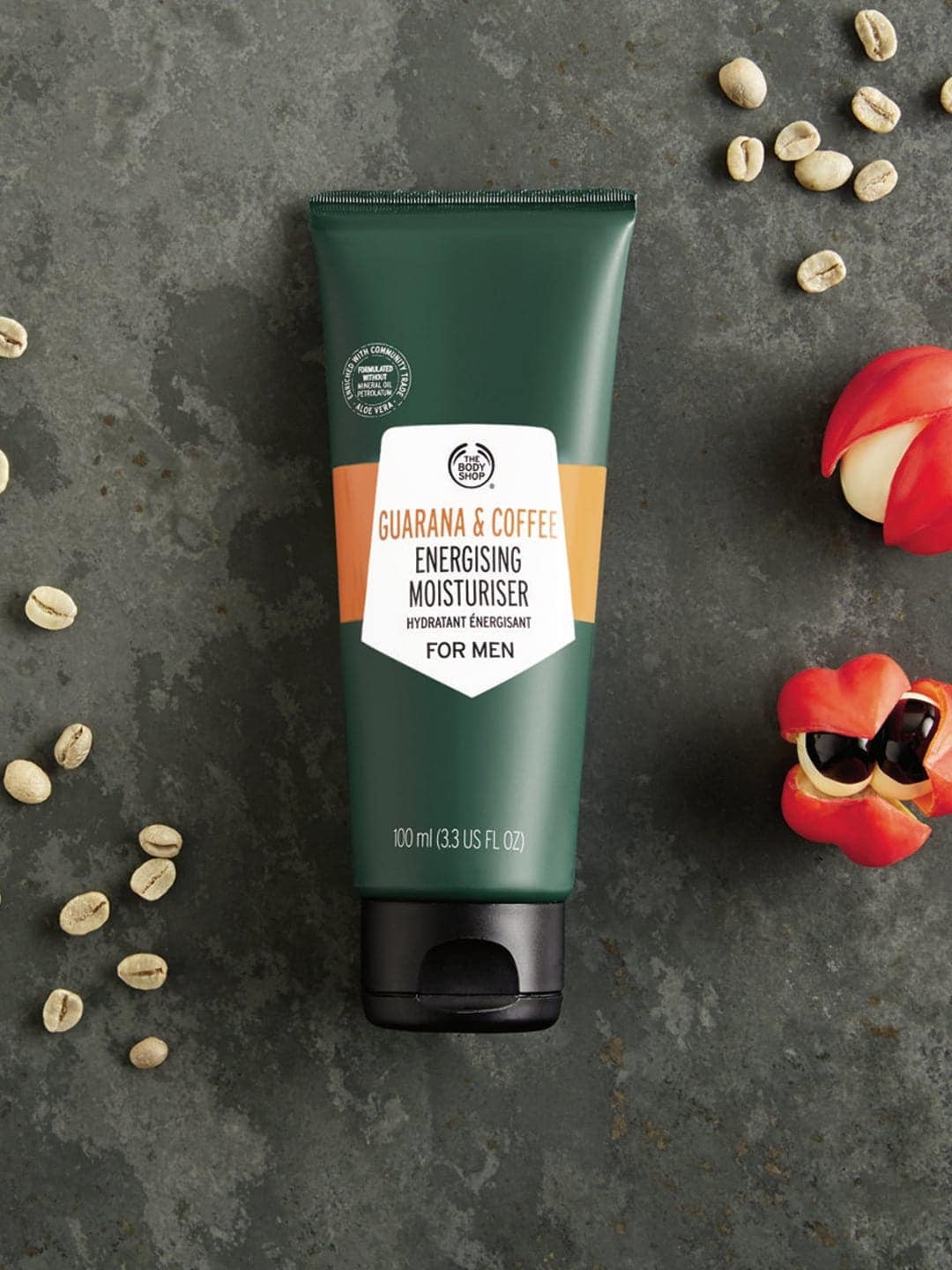 

THE BODY SHOP Men Guarana & Coffee Energising Sustainable Moisturiser 100 ml, White