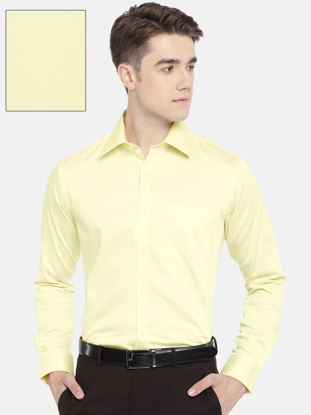 

Park Avenue Men Yellow Slim Fit Solid Formal Shirt