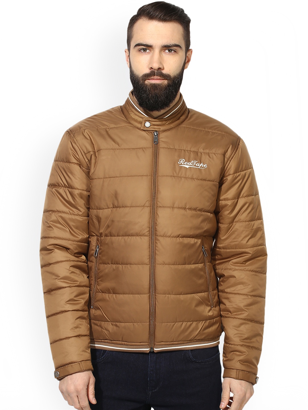 

Red Tape Men Khaki Solid Padded Jacket