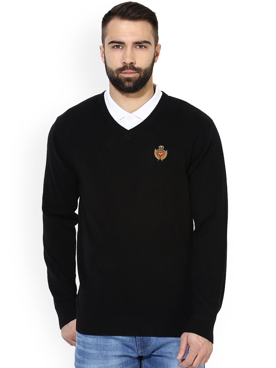 

Red Tape Men Black Solid Woolen Pullover