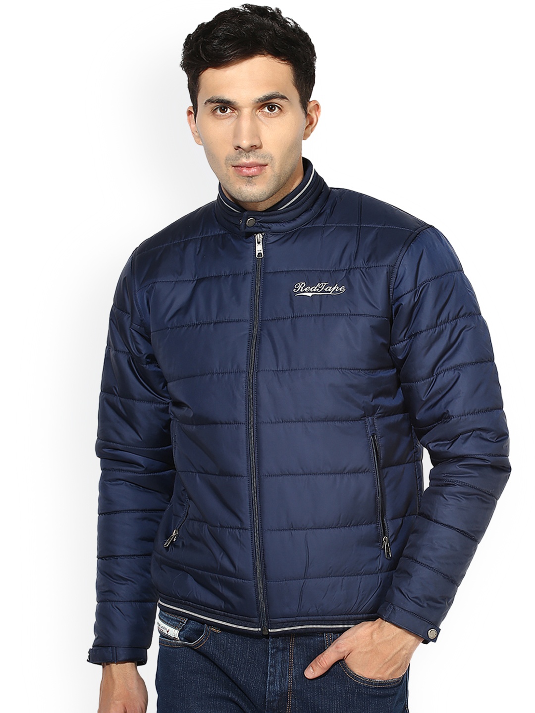 

Red Tape Men Blue Solid Padded Jacket