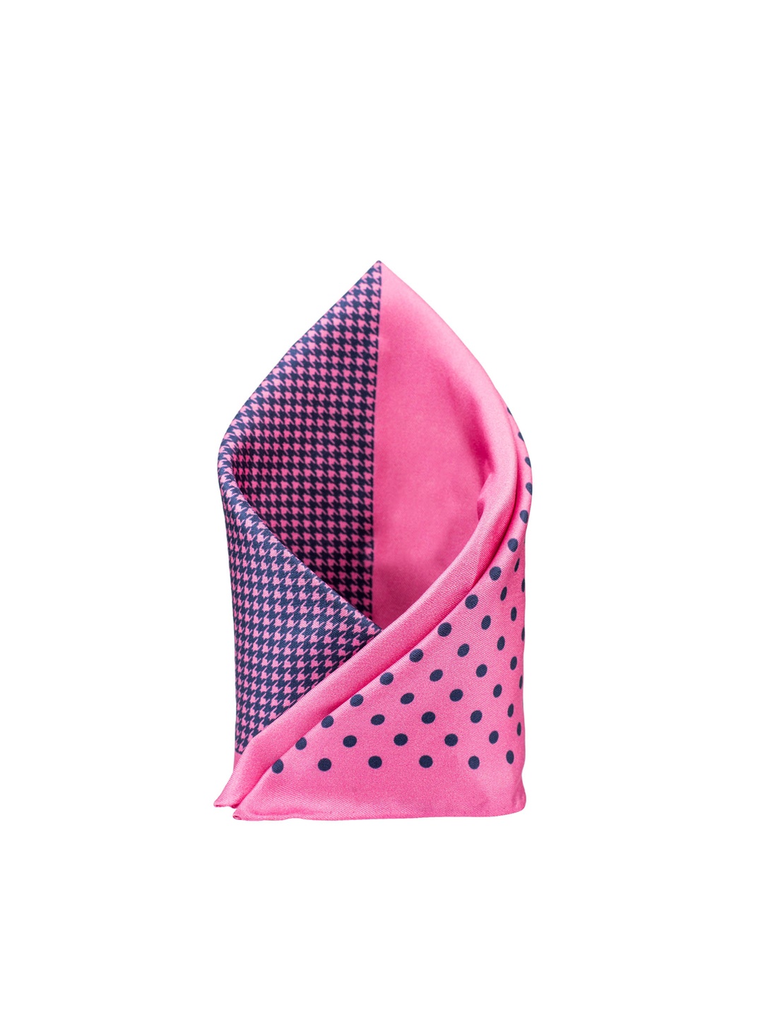 

The Tie Hub Men Pink & Blue Printed Silk Square Pocket Square