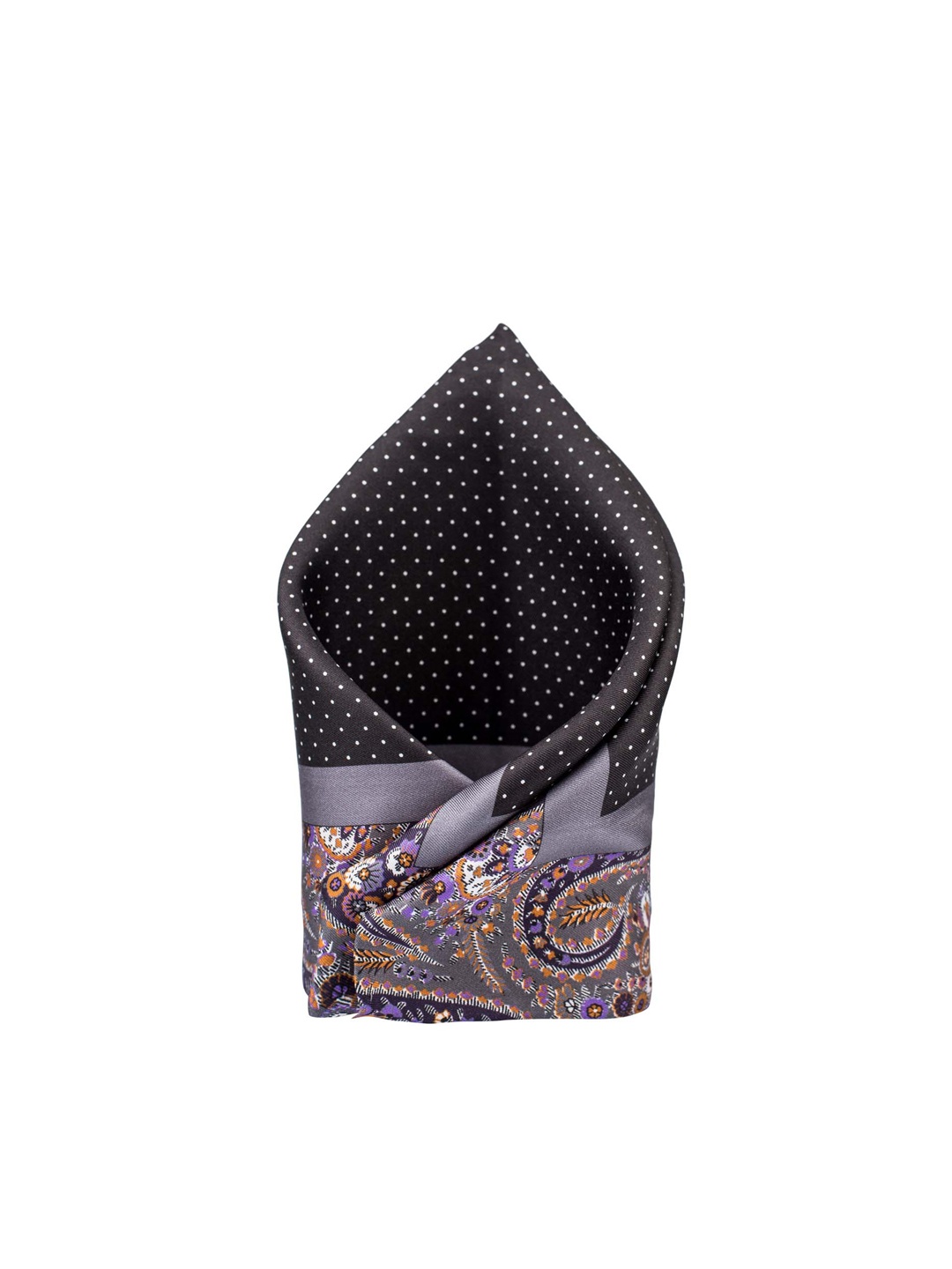 

The Tie Hub Men Black & Grey Printed Pocket Square