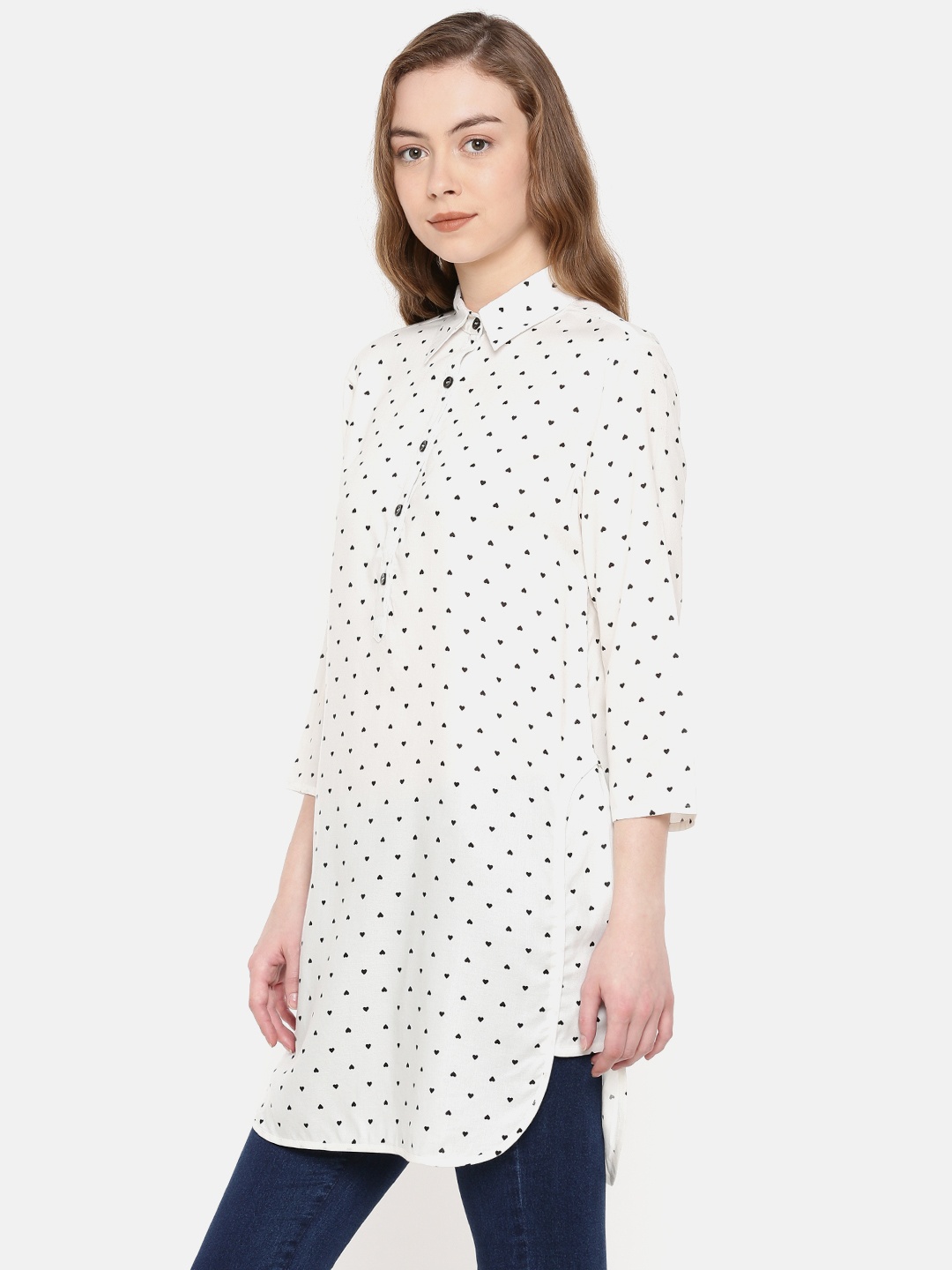 

IDK White Printed Tunic