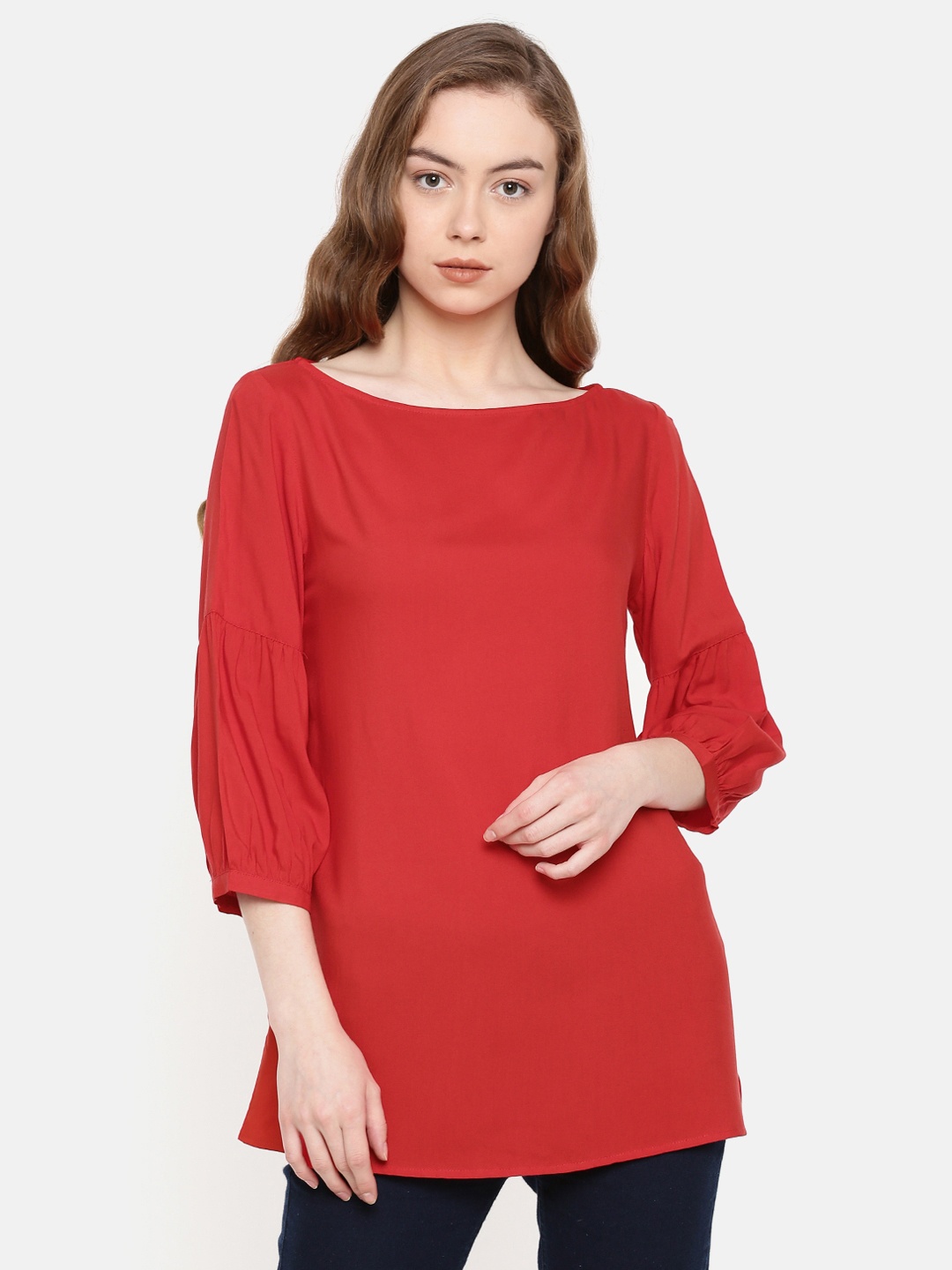 

IDK Red Solid Tunic