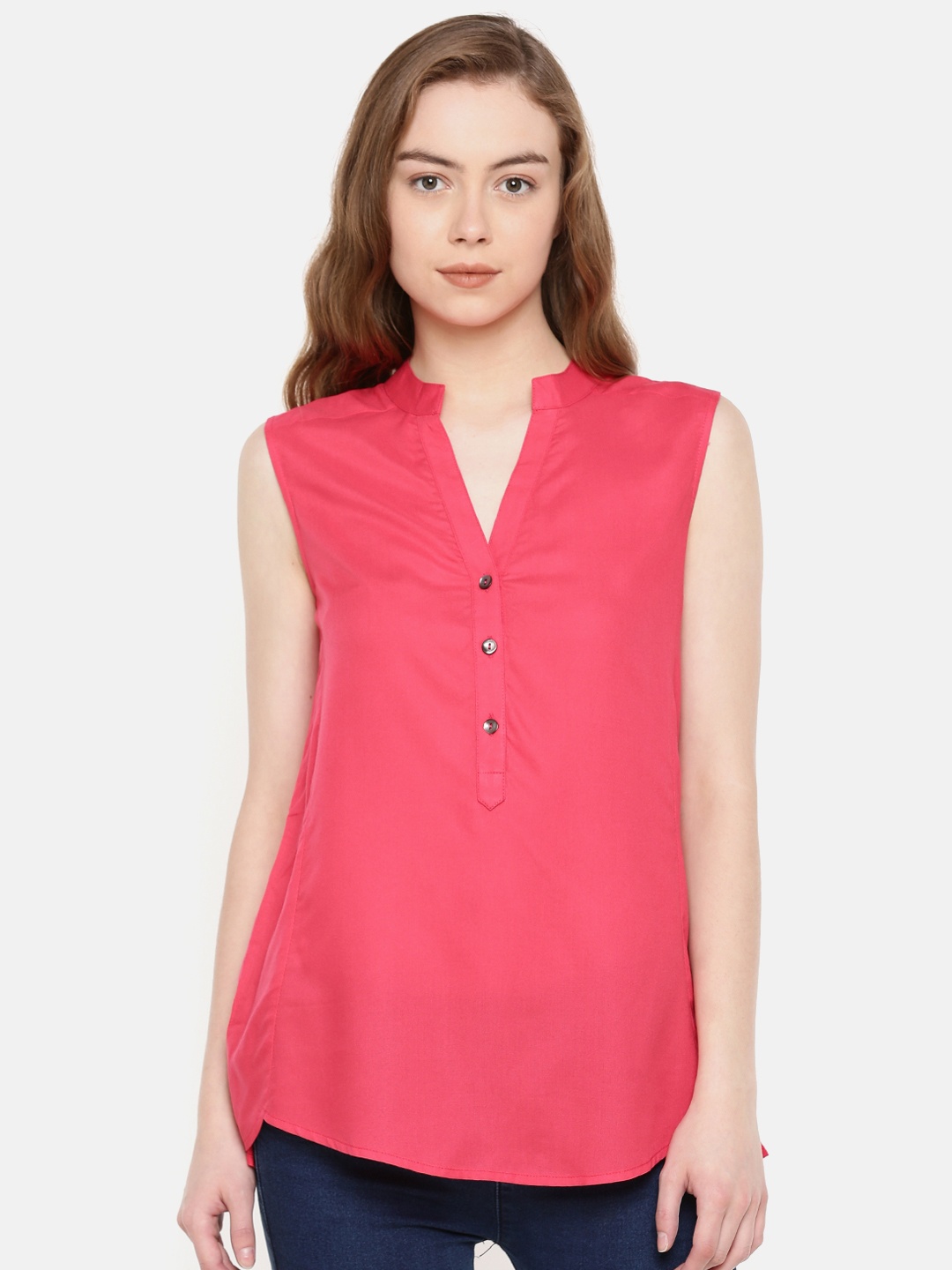 

IDK Women Pink Solid Top