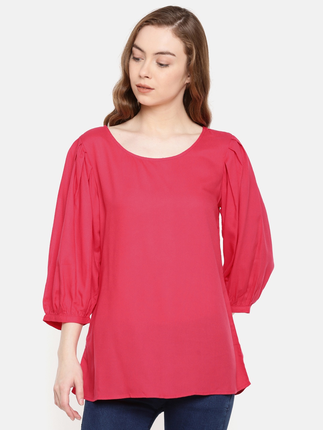 

IDK Women Pink Solid Top