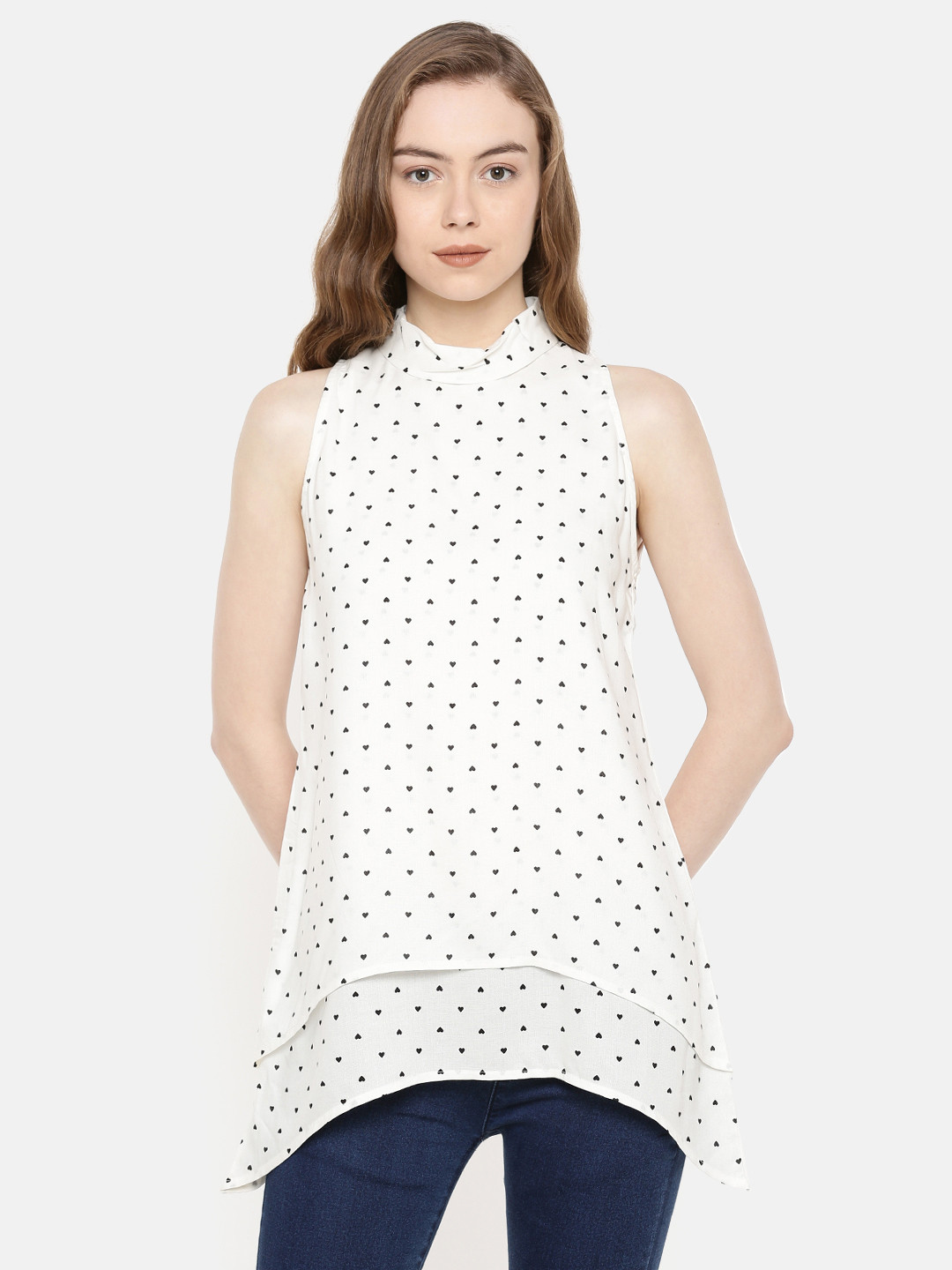 

IDK Women White Printed Top