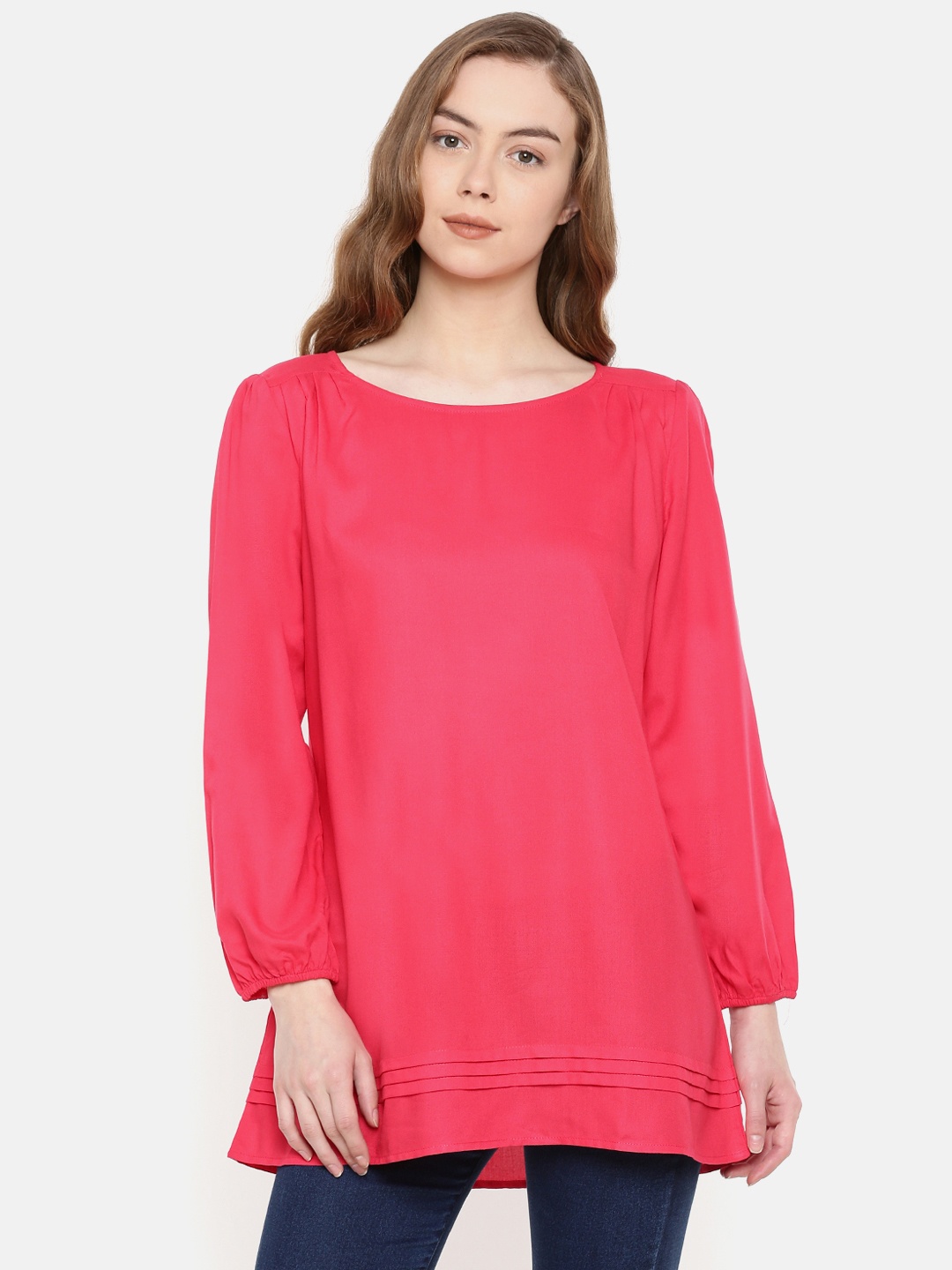 

IDK Women Pink Longline Top