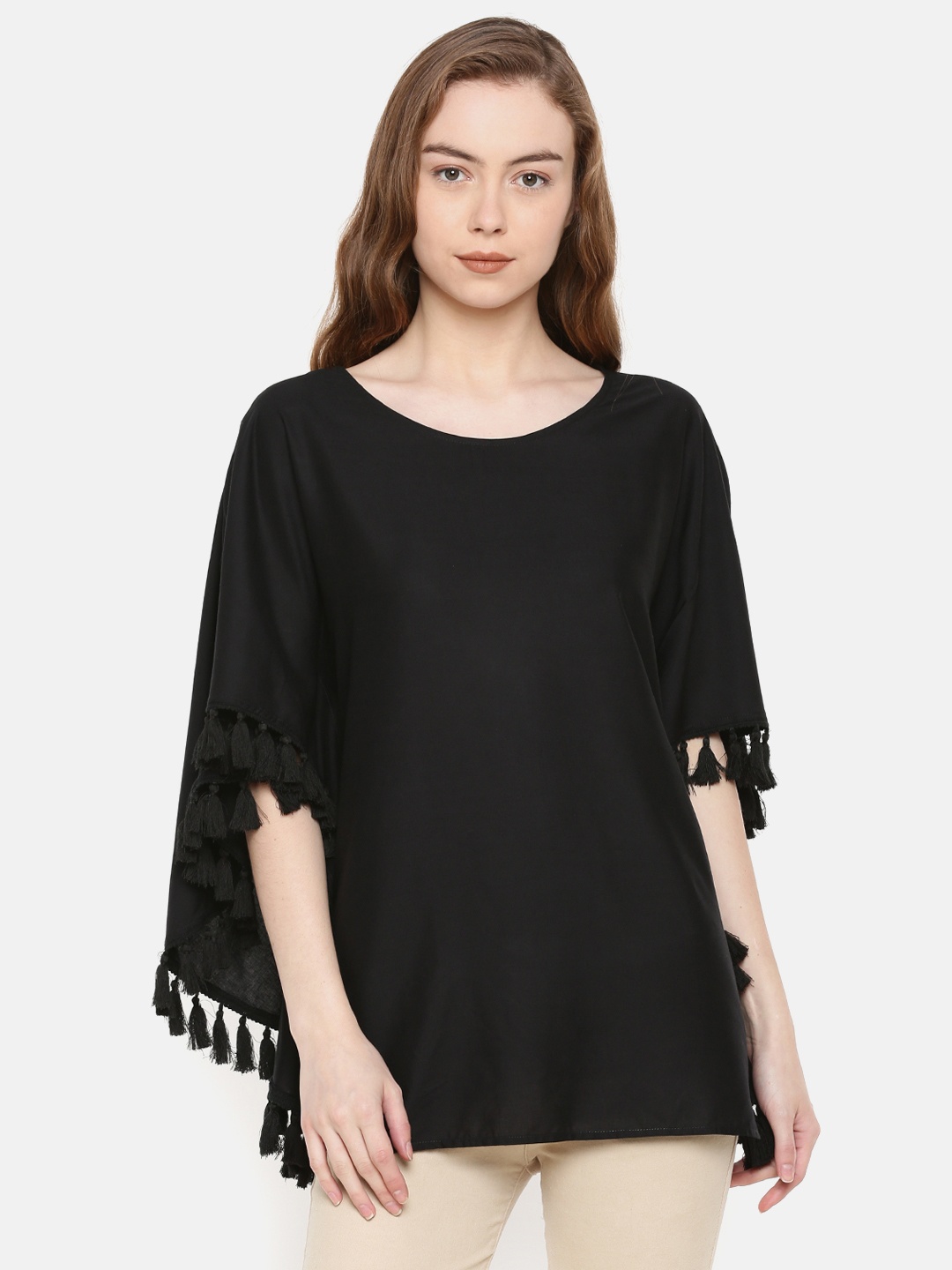 

IDK Women Black Solid Kaftan Top