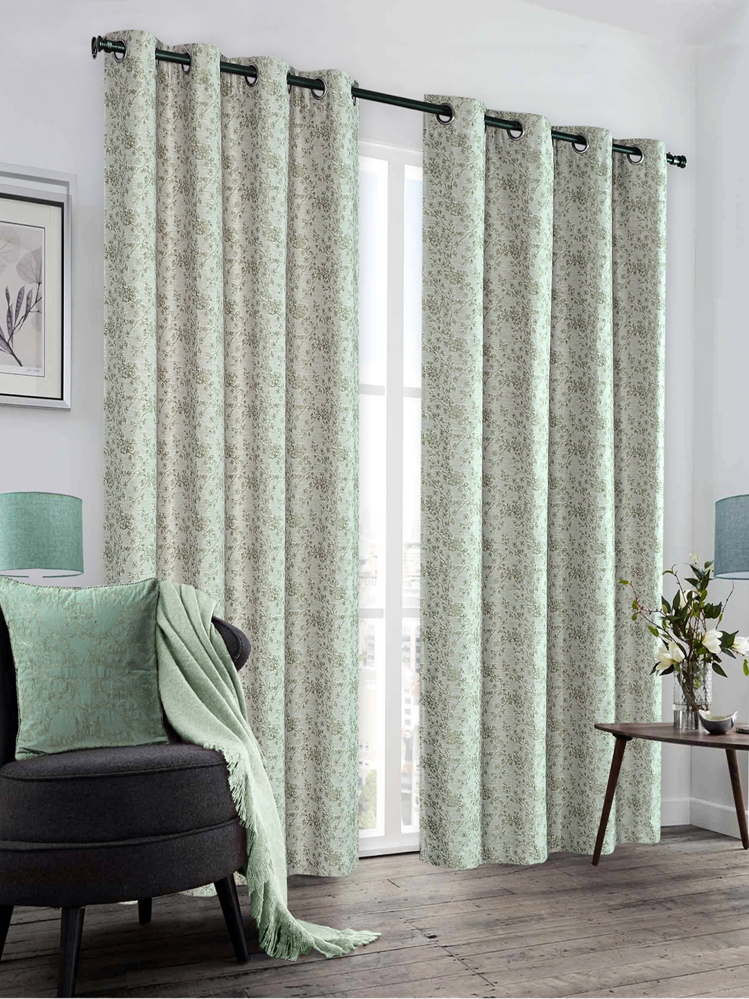 

Deco Window Green Set Of 2 Black Out Door Curtains