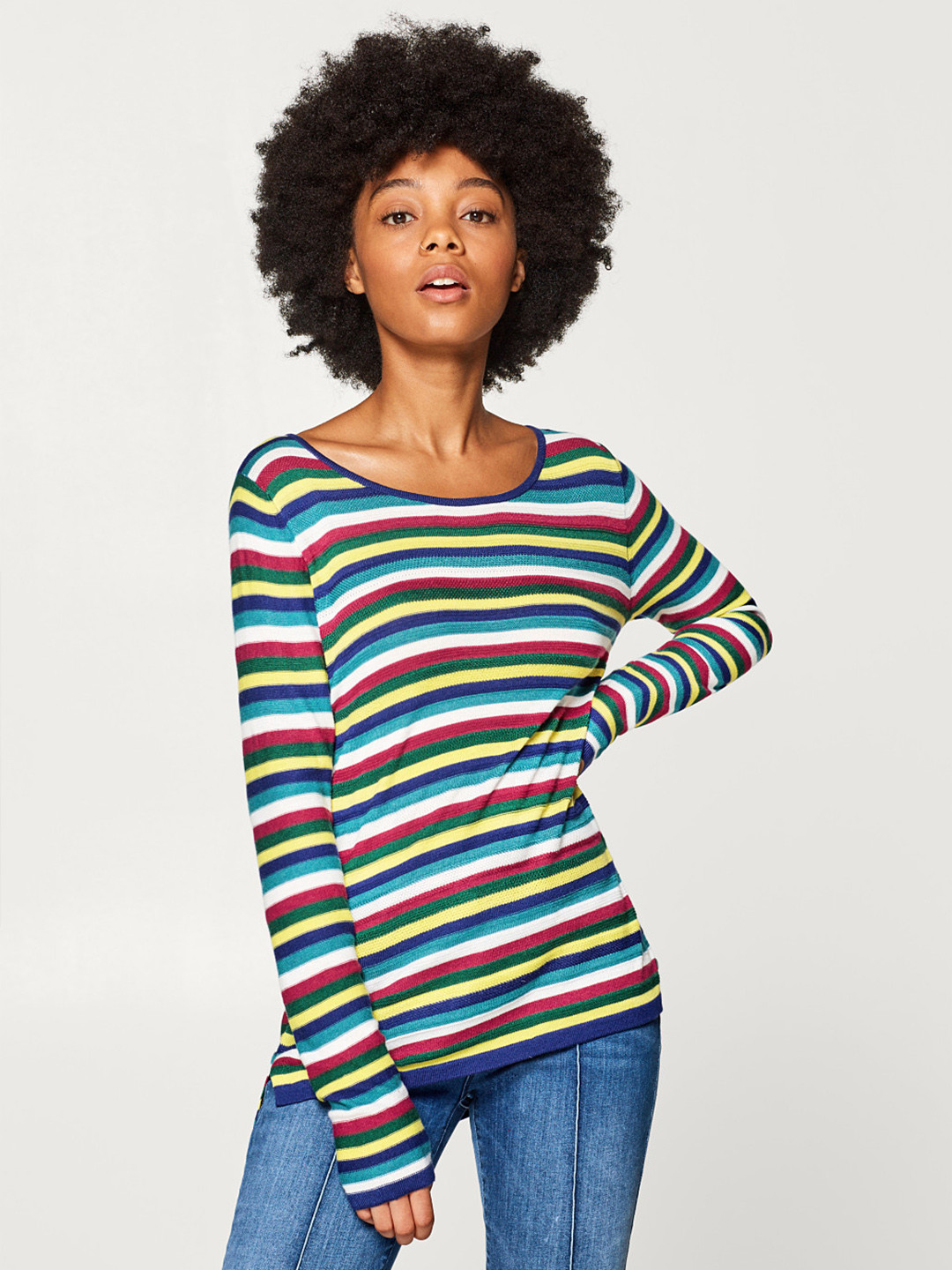 

ESPRIT Women Multicoloured Striped Pullover, Multi