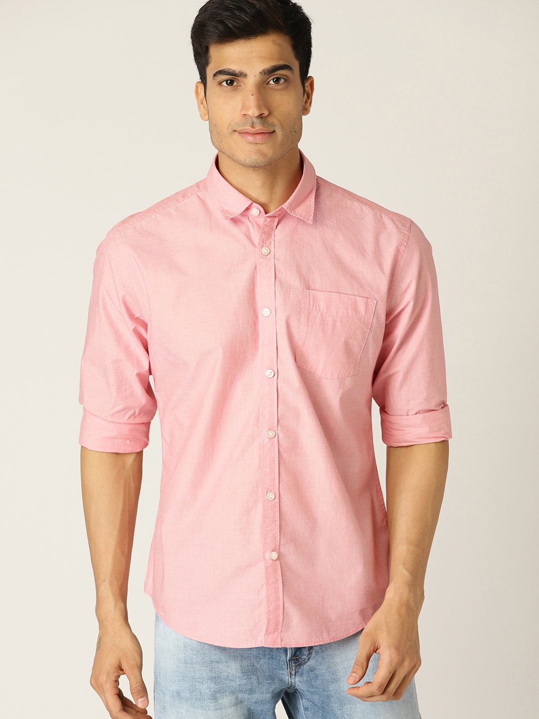 

ESPRIT Men Pink Slim Fit Solid Casual Shirt