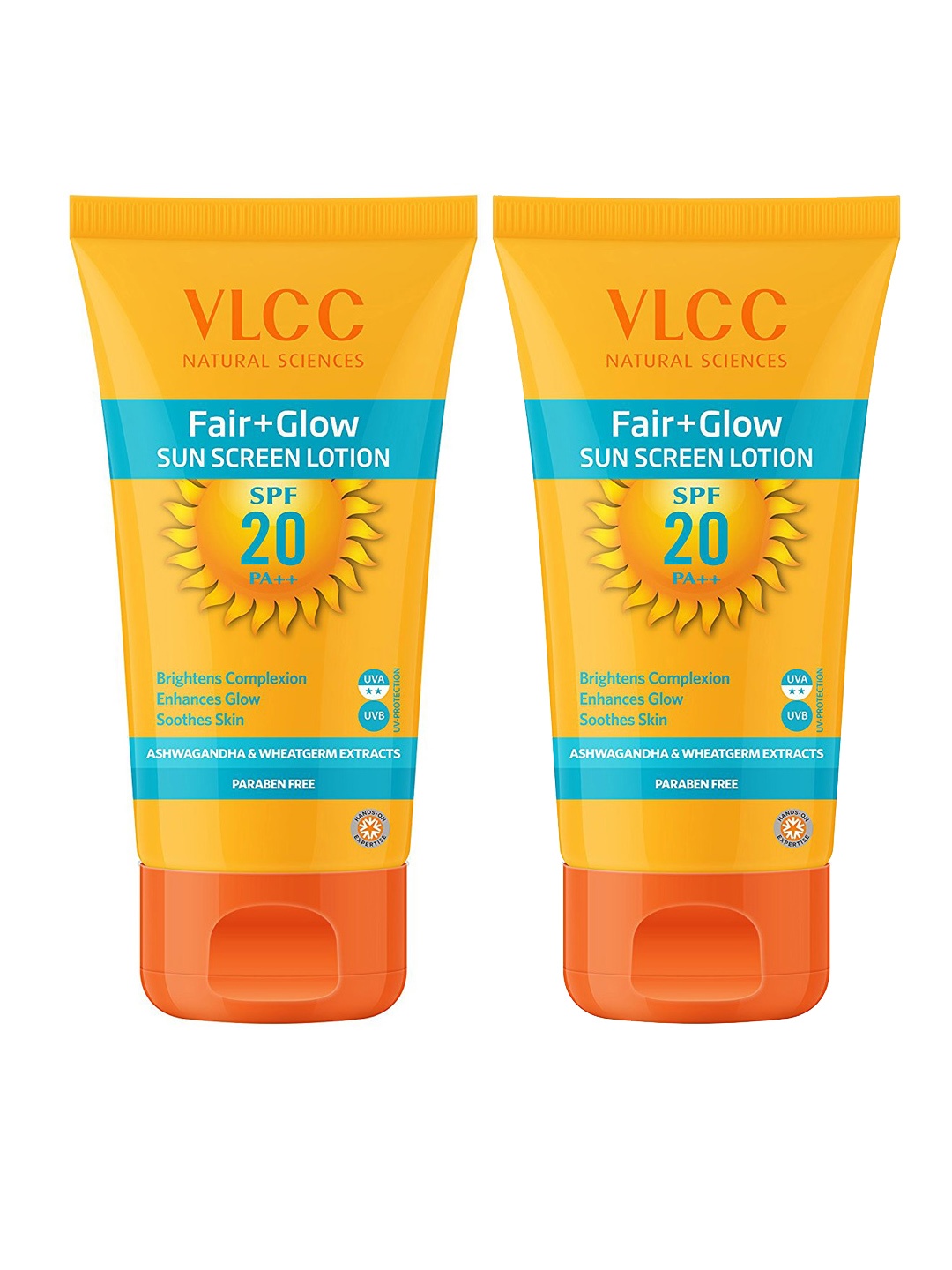 

VLCC Pack of 2 Fair + Glow Sunscreen Lotion, Orange