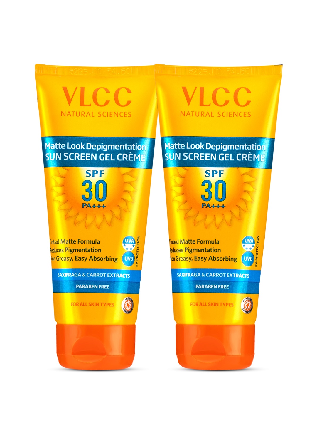 

VLCC Pack of 2 Matte Look SPF 30 Sun Screen Gel Creme - 50 g each, Yellow