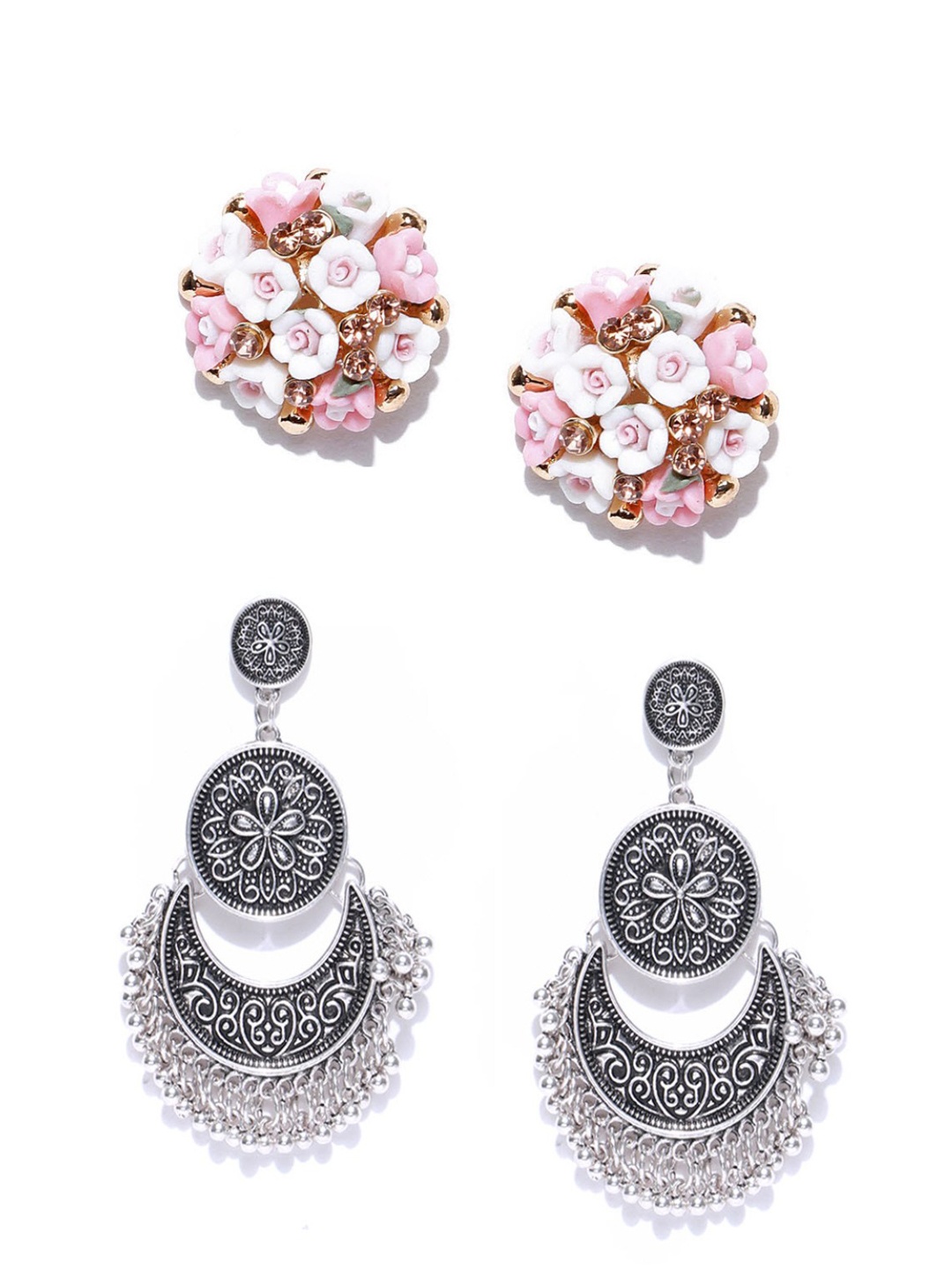 

Crunchy Fashion Set of 2 Earrings, Multi