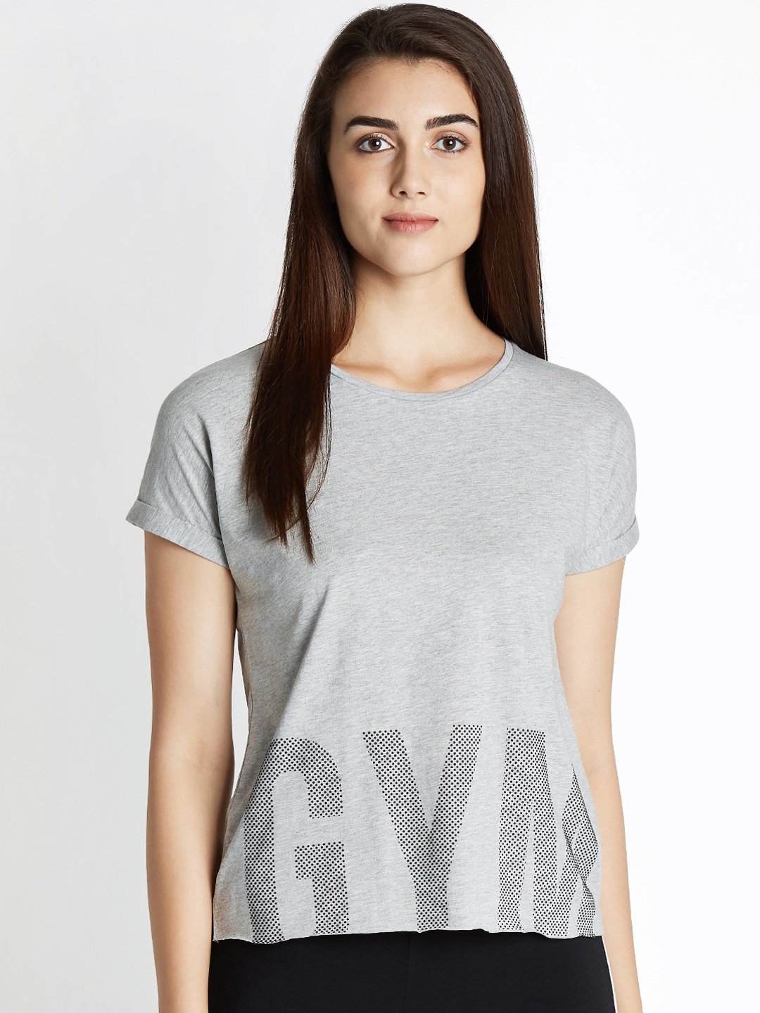 

Ajile by Pantaloons Grey Printed Pure Cotton Top