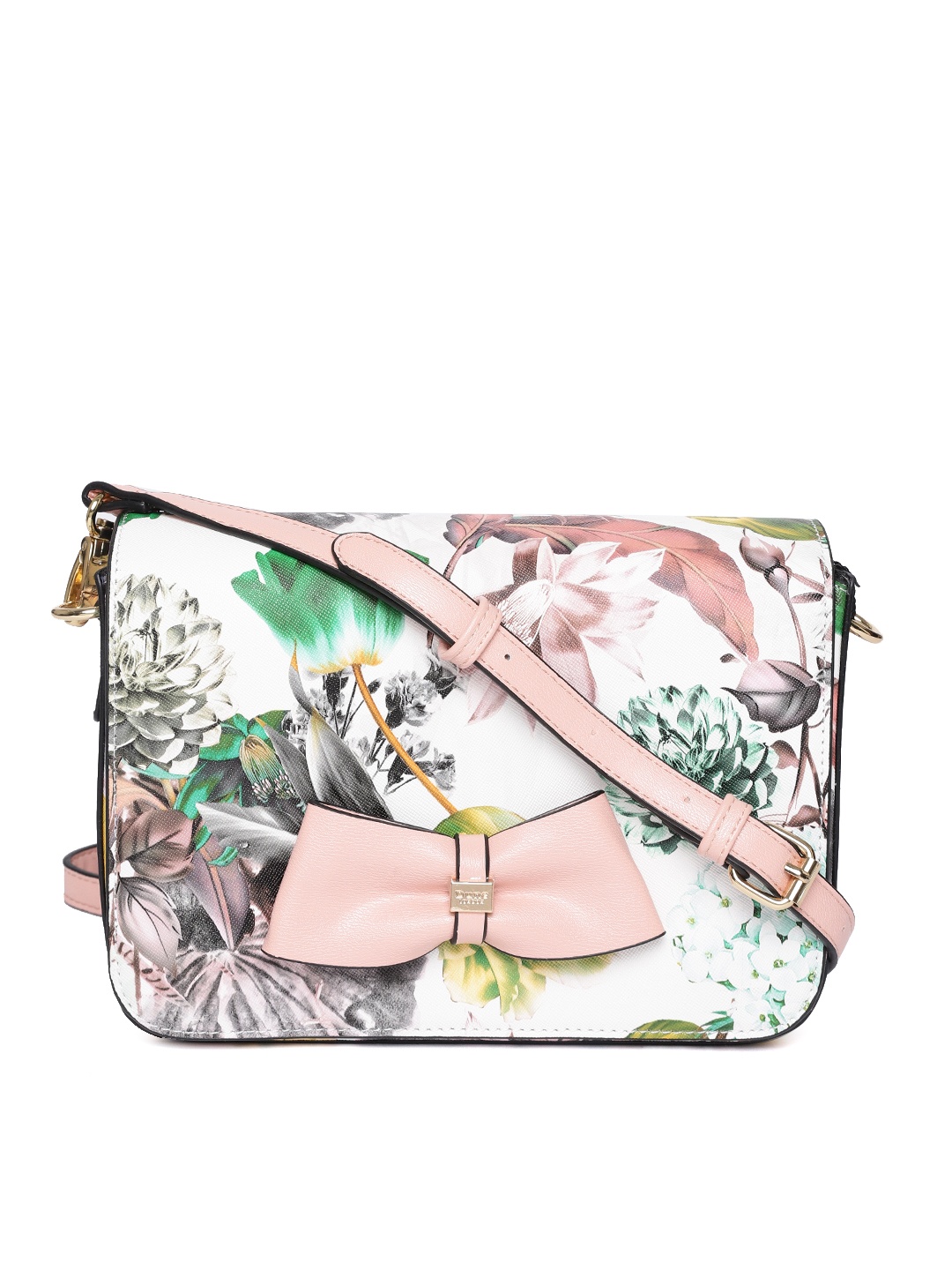 

Dune London White & Pink Floral Print Sling Bag