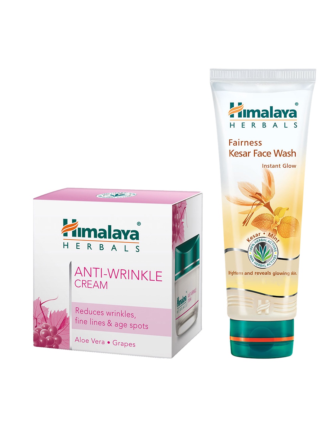 

Himalaya Unisex Anti-Wrinkle Cream & Fairness Kesar Face Wash Set, White