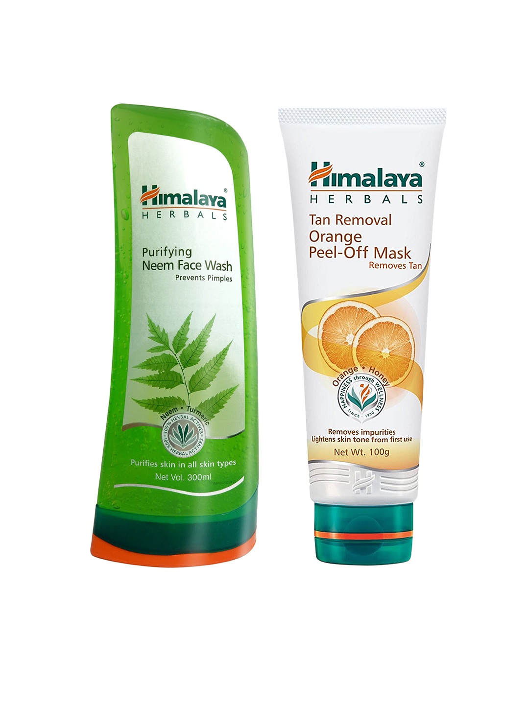 

Himalaya Set of Orange Peel-off Mask and Neem Face Wash, Green