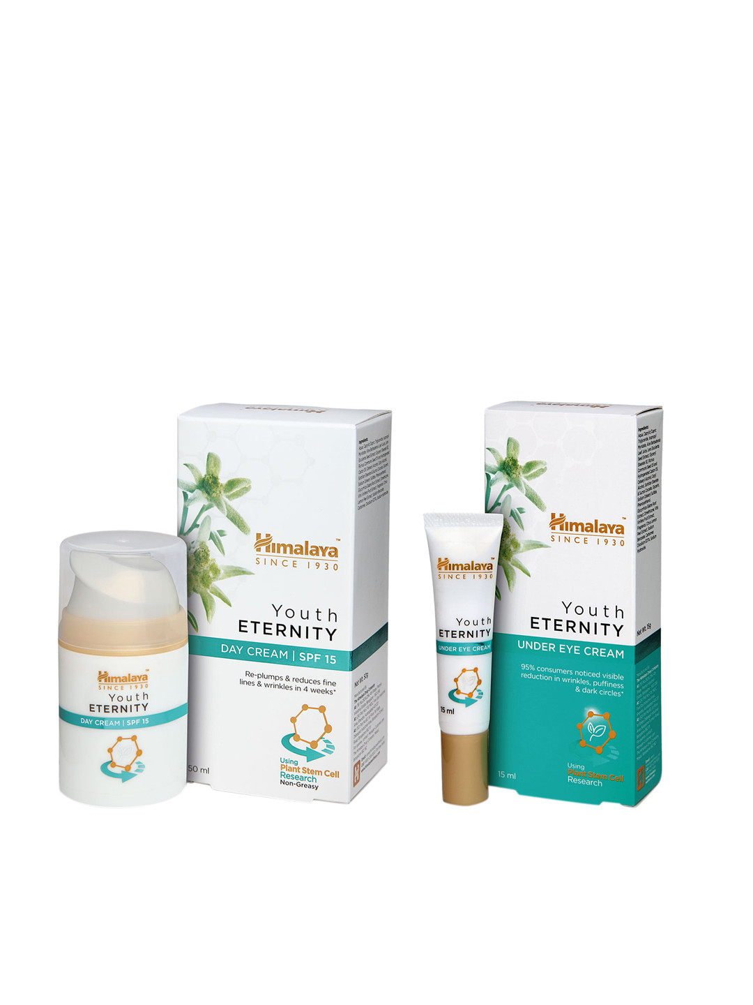 

Himalaya Unisex Set of 2 Youth Eternity Under Eye Cream & SPF 15 Day Cream, Off white