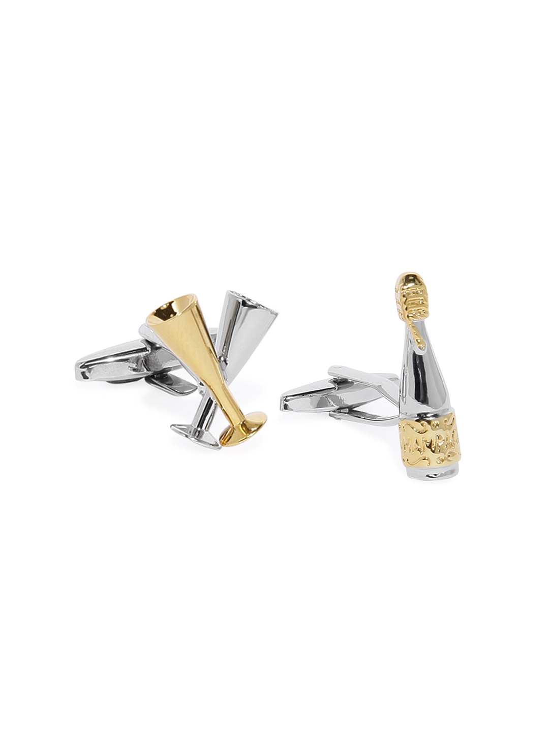 

Peora Gold-Toned & Silver-Toned Quirky Cufflinks