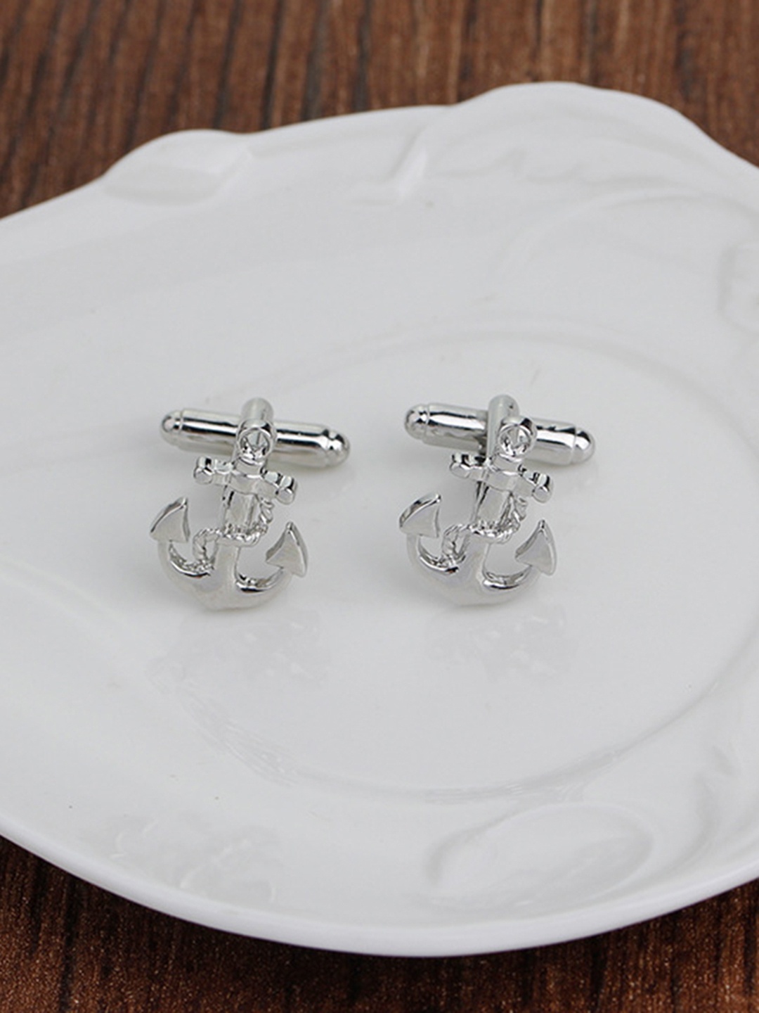 

Peora Silver-Toned Symbol Cufflinks