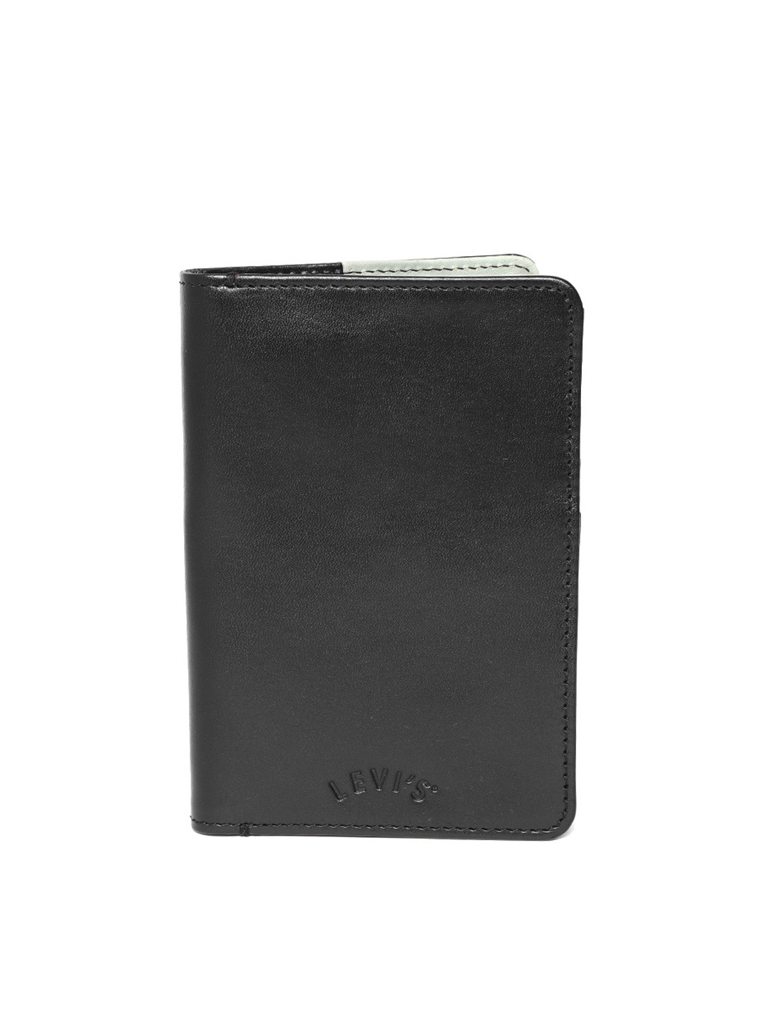 

Levis Men Black Solid Leather Passport Holder