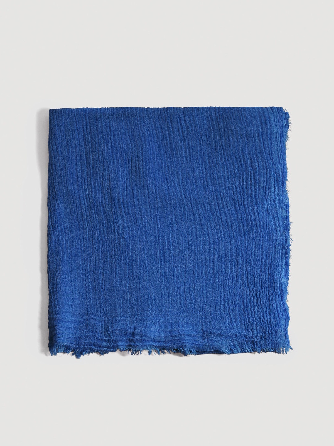 

MANGO Blue Solid Stole