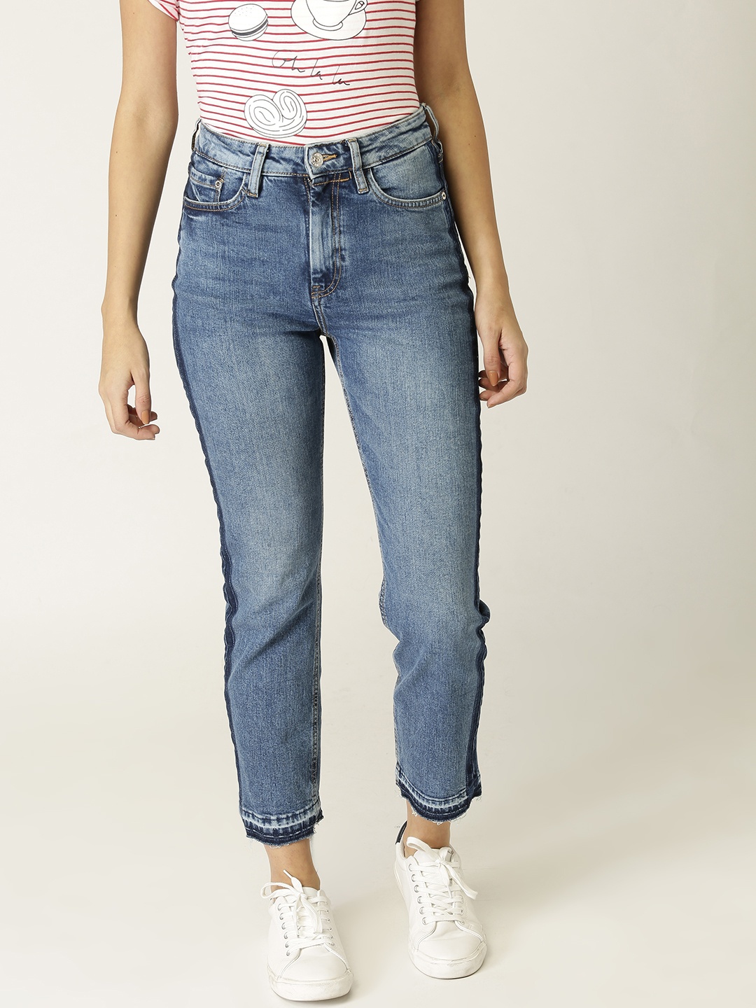 

MANGO Women Blue Super Slim Fit Mid-Rise Clean Look Stretchable Jeans