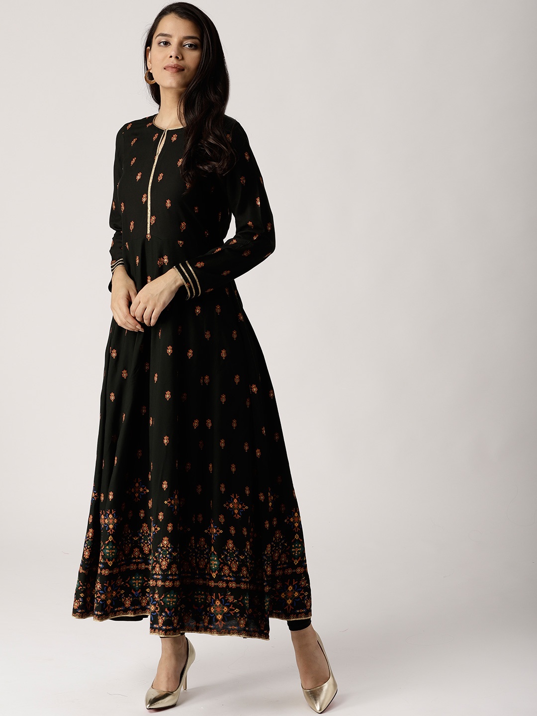 

Libas Women Black Printed Anarkali Kurta