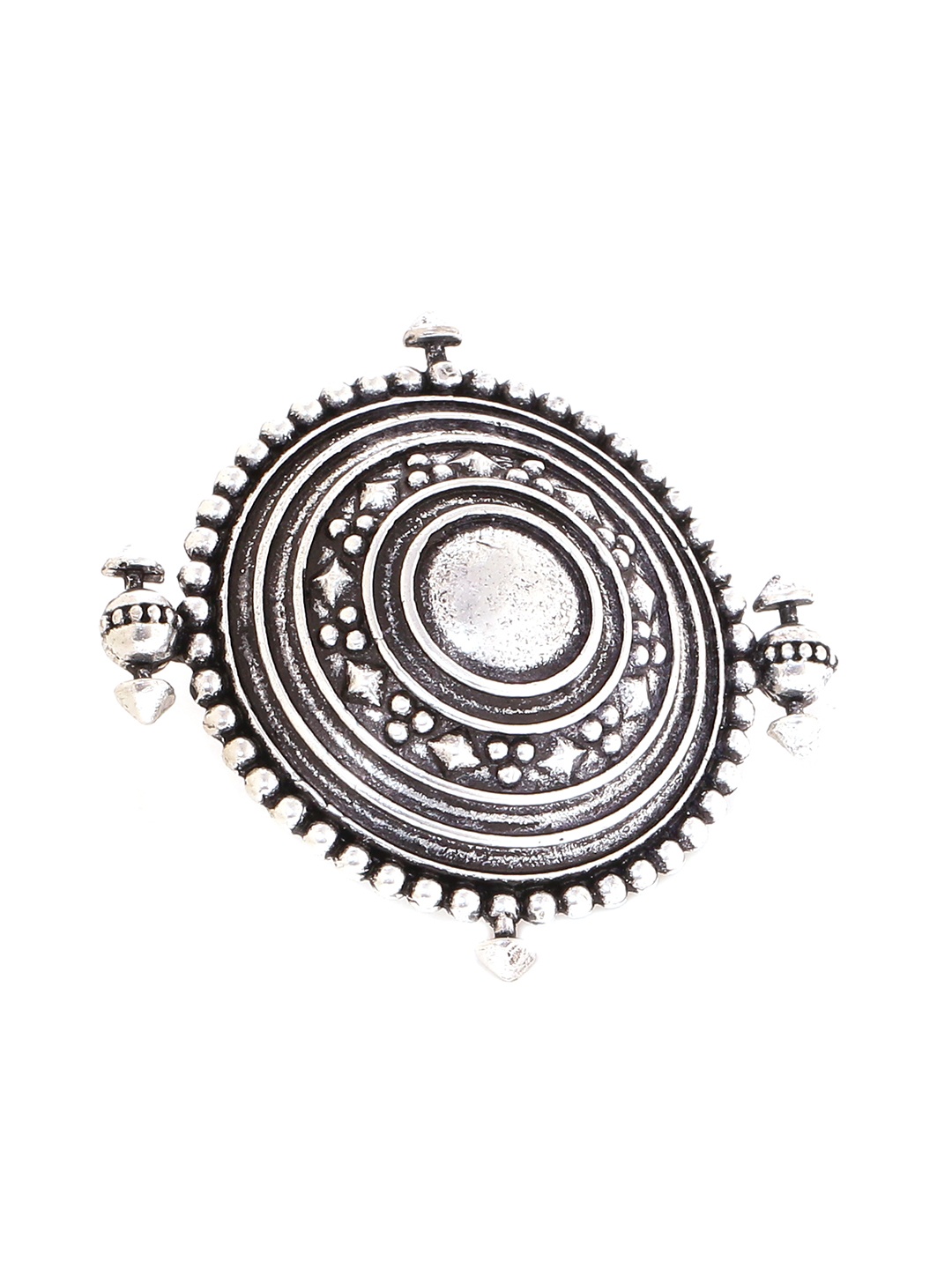

Voylla Oxidised Silver-Plated Adjustable Statement Ring
