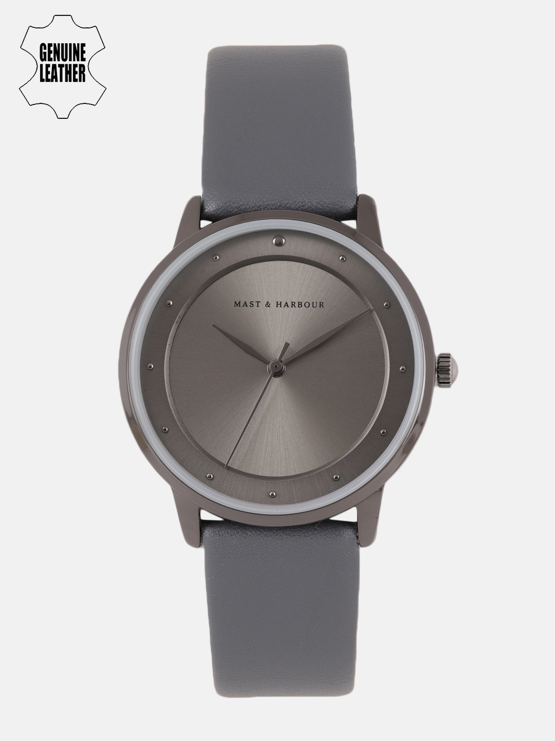 

Mast & Harbour Unisex Grey Analogue Leather Watch MFB-PN-LB-7010G