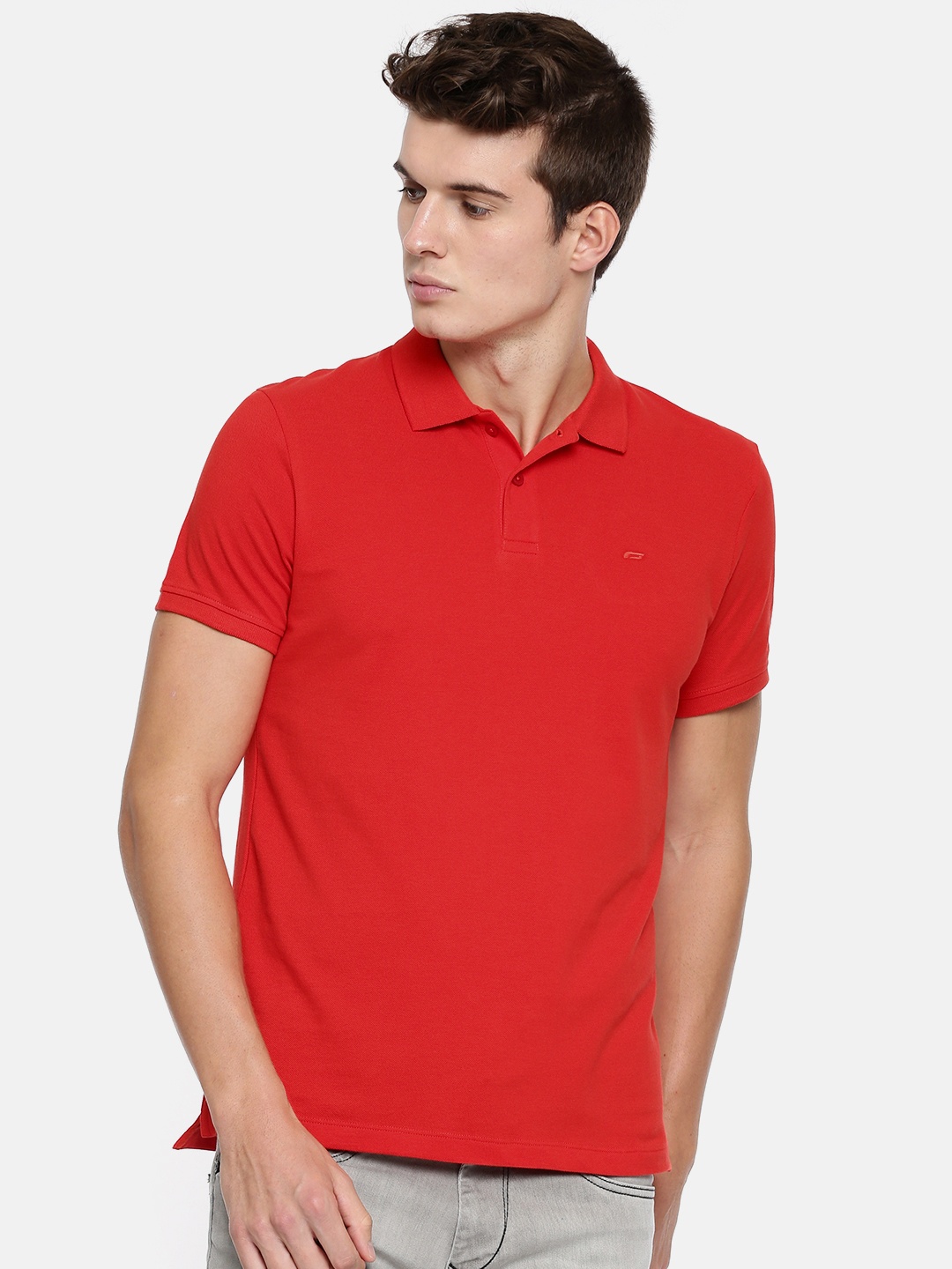 

Jack Jones Men Red Solid Polo Collar Pure Cotton T-shirt