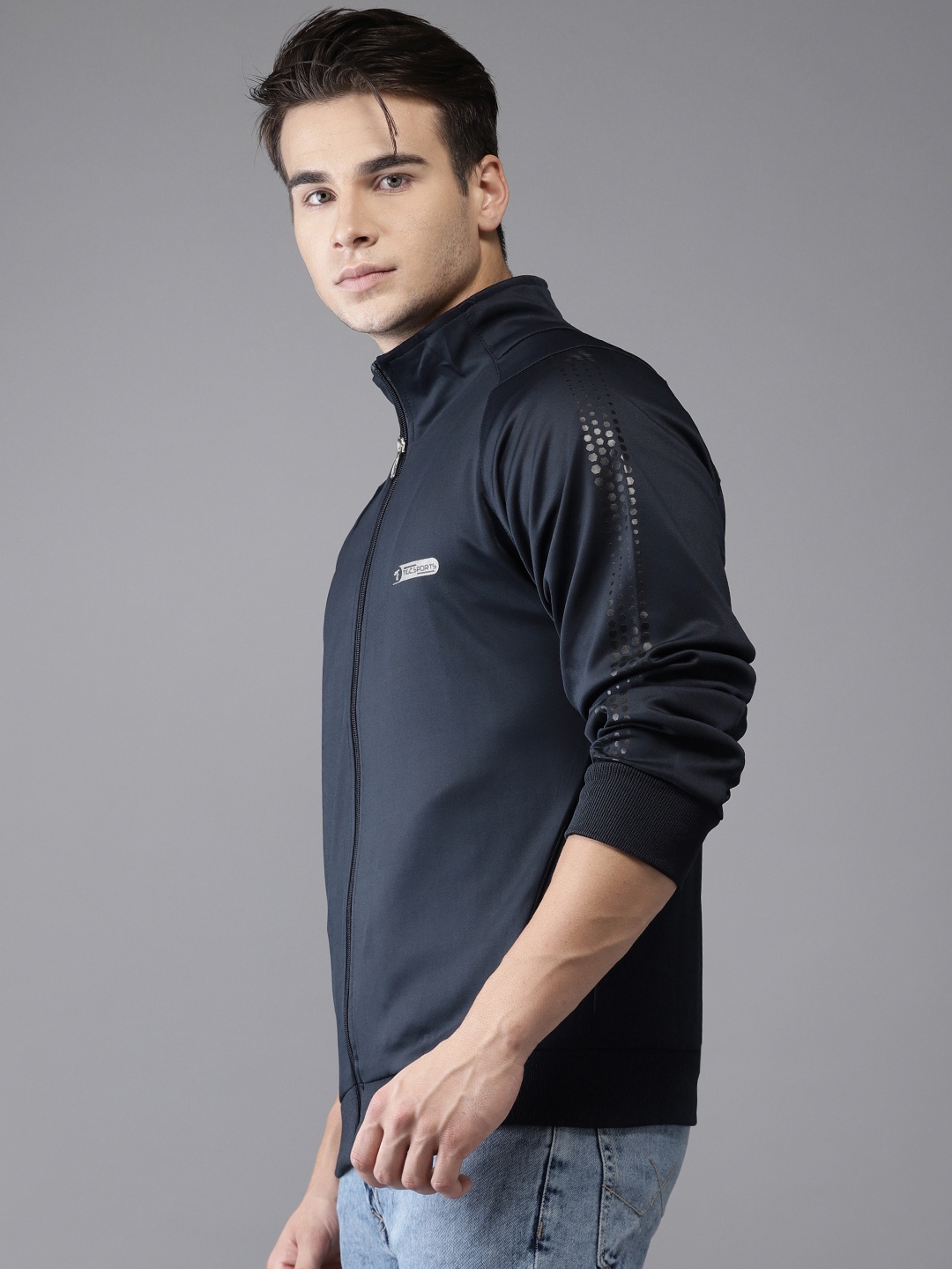 

The Indian Garage Co Men Navy Blue Solid Bomber Jacket