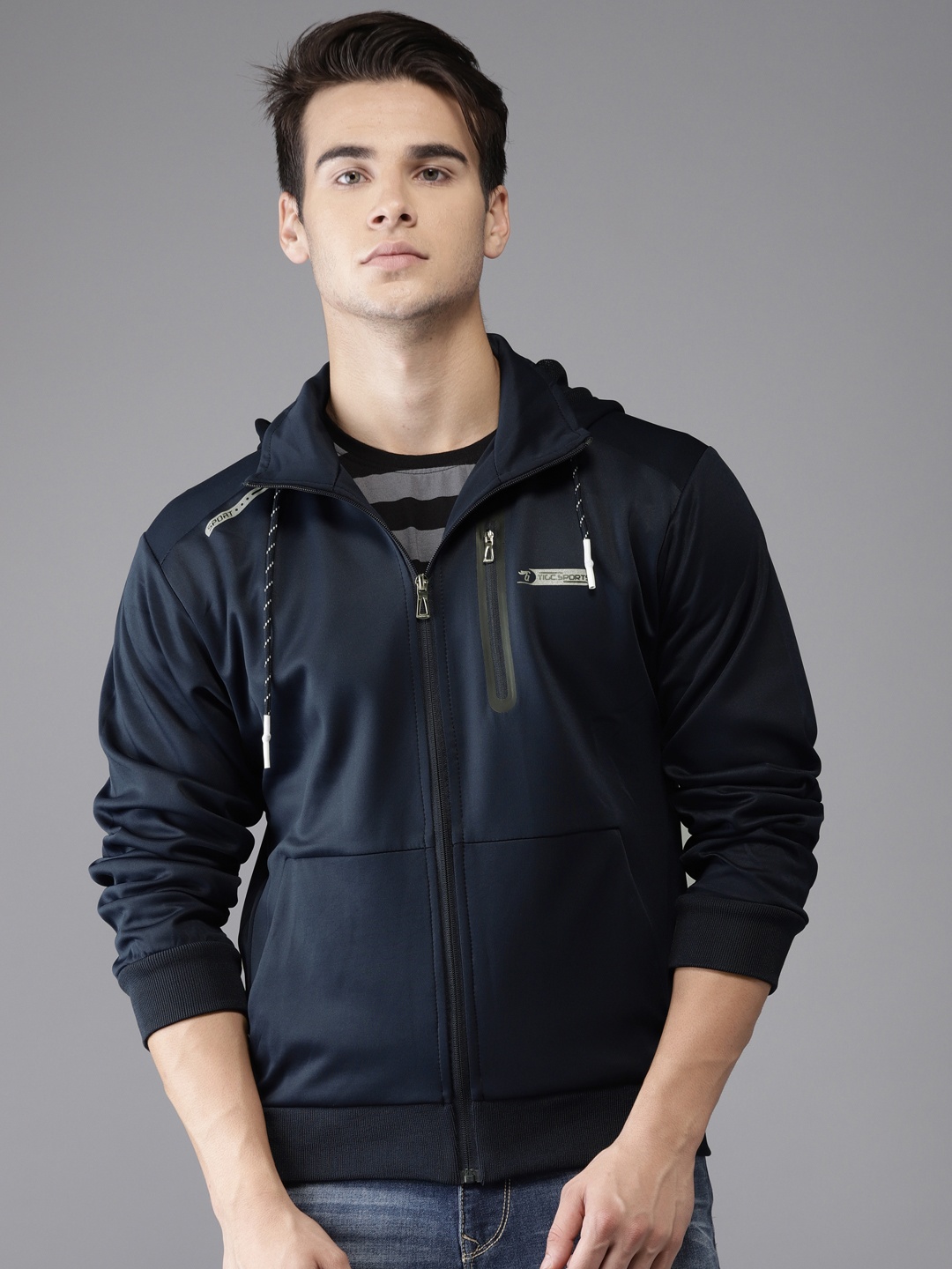 

The Indian Garage Co Men Navy Solid Bomber, Navy blue