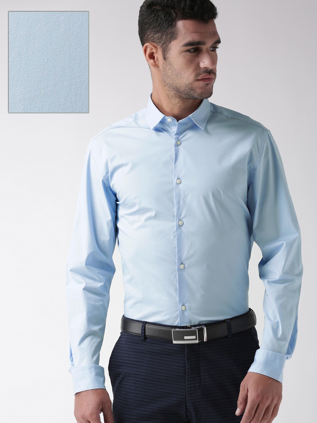 

SELECTED Men Blue Slim Fit Solid Formal Shirt