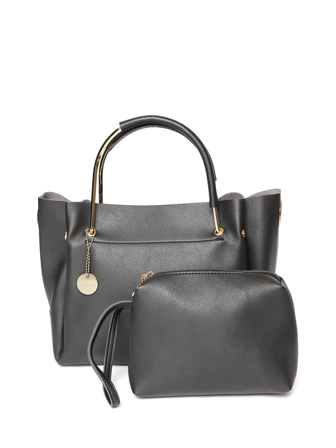 

Lisa Hayden for Lino Perros Black Solid Handheld Bag With Pouch