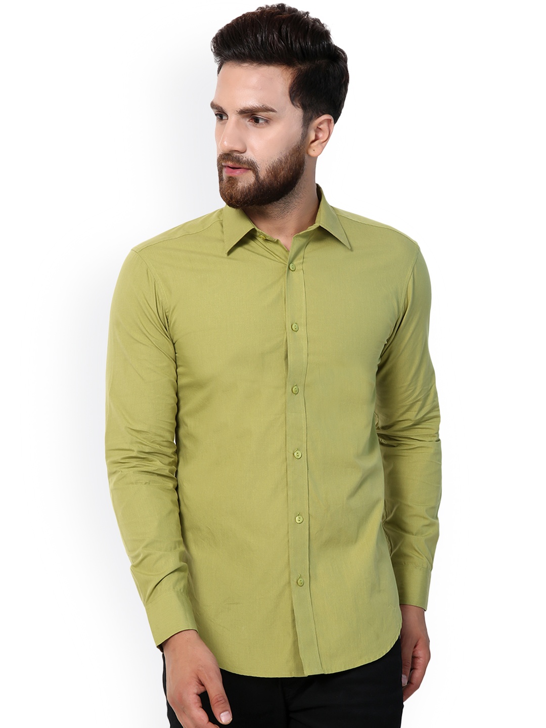 

Purple State Men Green Slim Fit Solid Casual Shirt