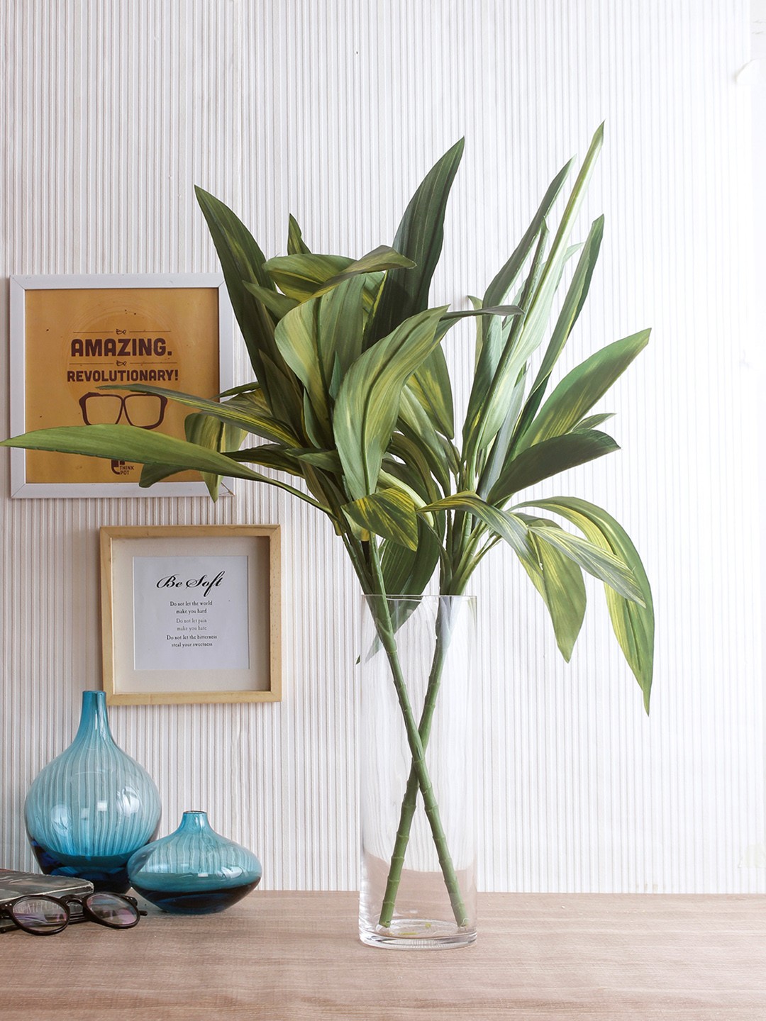 

Fourwalls Green & Yellow Artificial Cordyline Floor Plant Without Pot