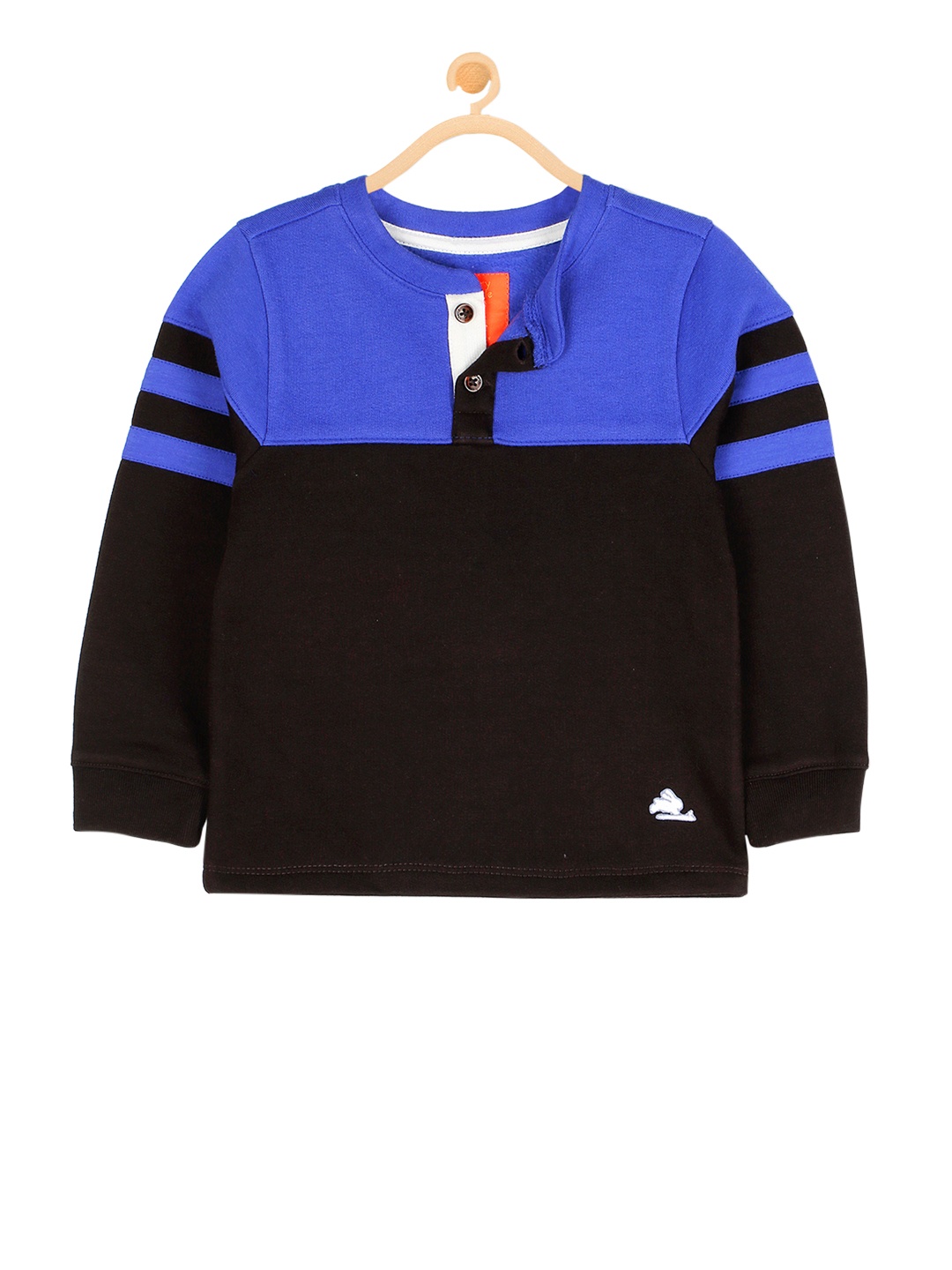 

Cherry Crumble Boys Brown & Blue Colourblocked Sweatshirt